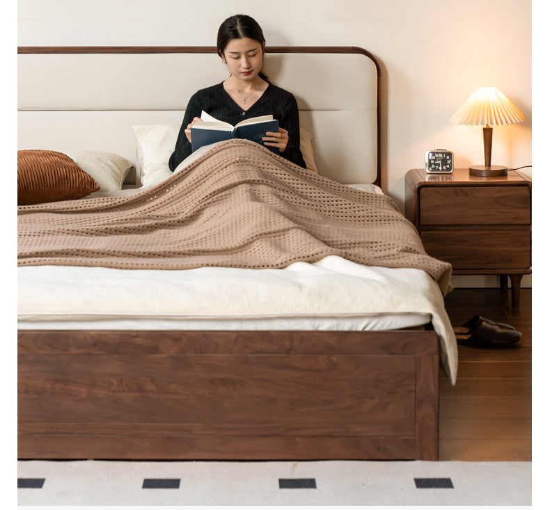 Premium Black Walnut Solid Wood Storage Box with Soft Fabric Back - Perfect for Bedroom Organization, Jewelry Storage & Home Decor