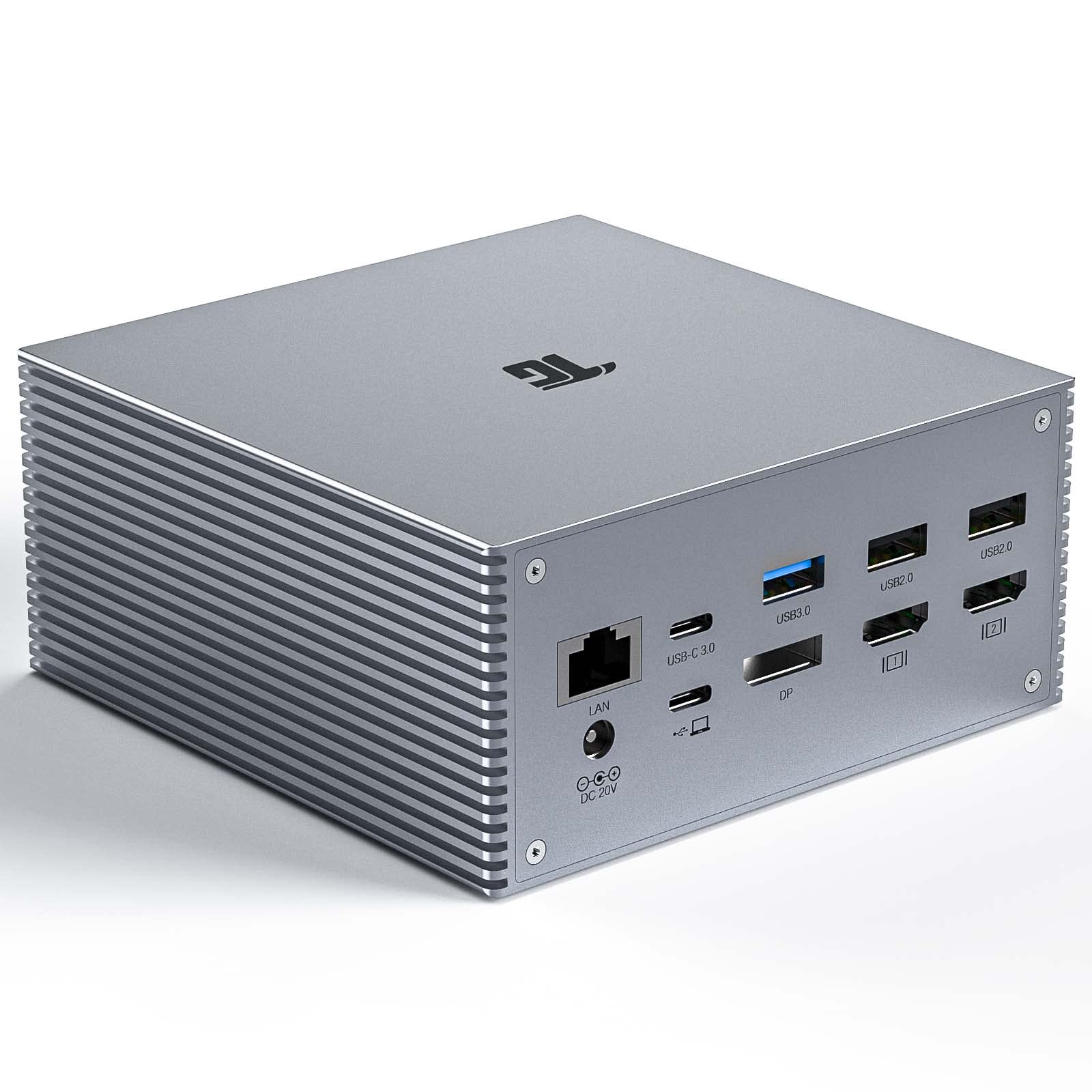 Tiergrade USB C Docking Station - 13-in-1 Triple Display Adapter with Dual 4K HDMI, DisplayPort, 6 USB Ports, SD/TF Card Reader, 60W PD Charging - Compatible with Windows/Laptops/PCs - Perfect for Home Office, Gaming & Multi-Tasking