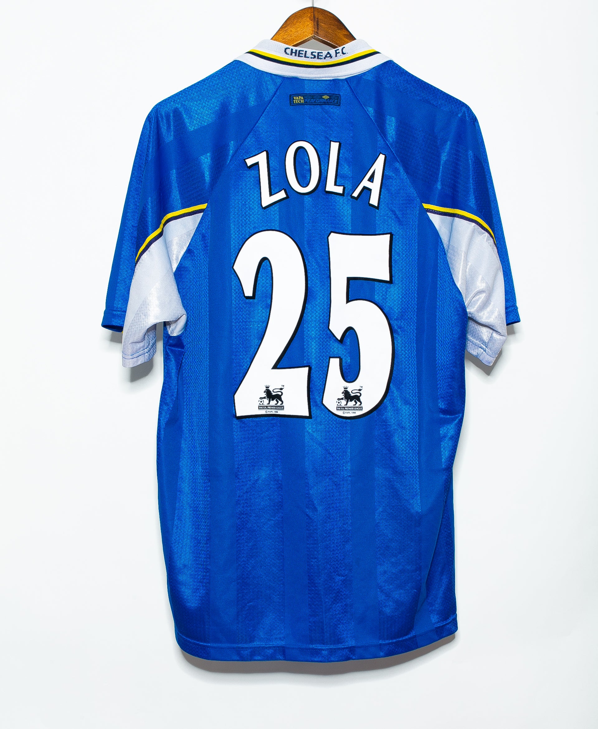 1997 Chelsea FC Home Jersey #25 Gianfranco Zola - XL Size Vintage Soccer Shirt for Fans, Collectors & Retro Football Enthusiasts - Perfect for Match Days, Gifts & Memorabilia Display