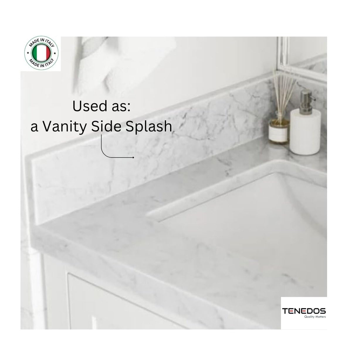 Italian White Carrara Grey Marble Threshold Tile - 6
