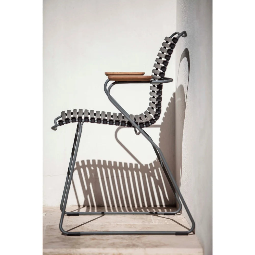 CLICK Outdoor Dining Armchair - Weather-Resistant Patio Chair for Garden, Poolside & Restaurant Use - Comfortable Aluminum Bistro Seating with Cushion Option