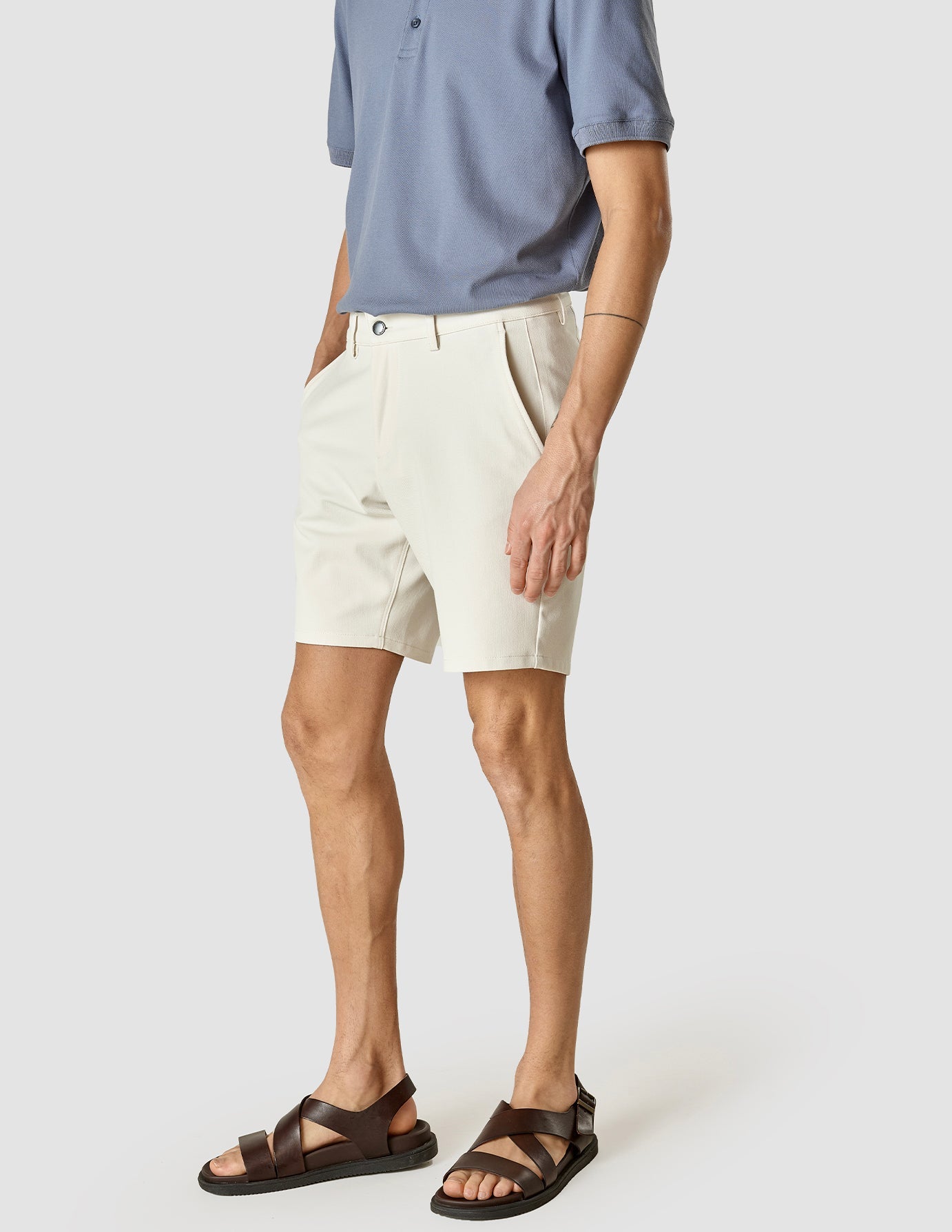 GEN2 Men's Casual Shorts - Off White Color | Comfortable & Stylish for Summer, Gym, and Outdoor Activities