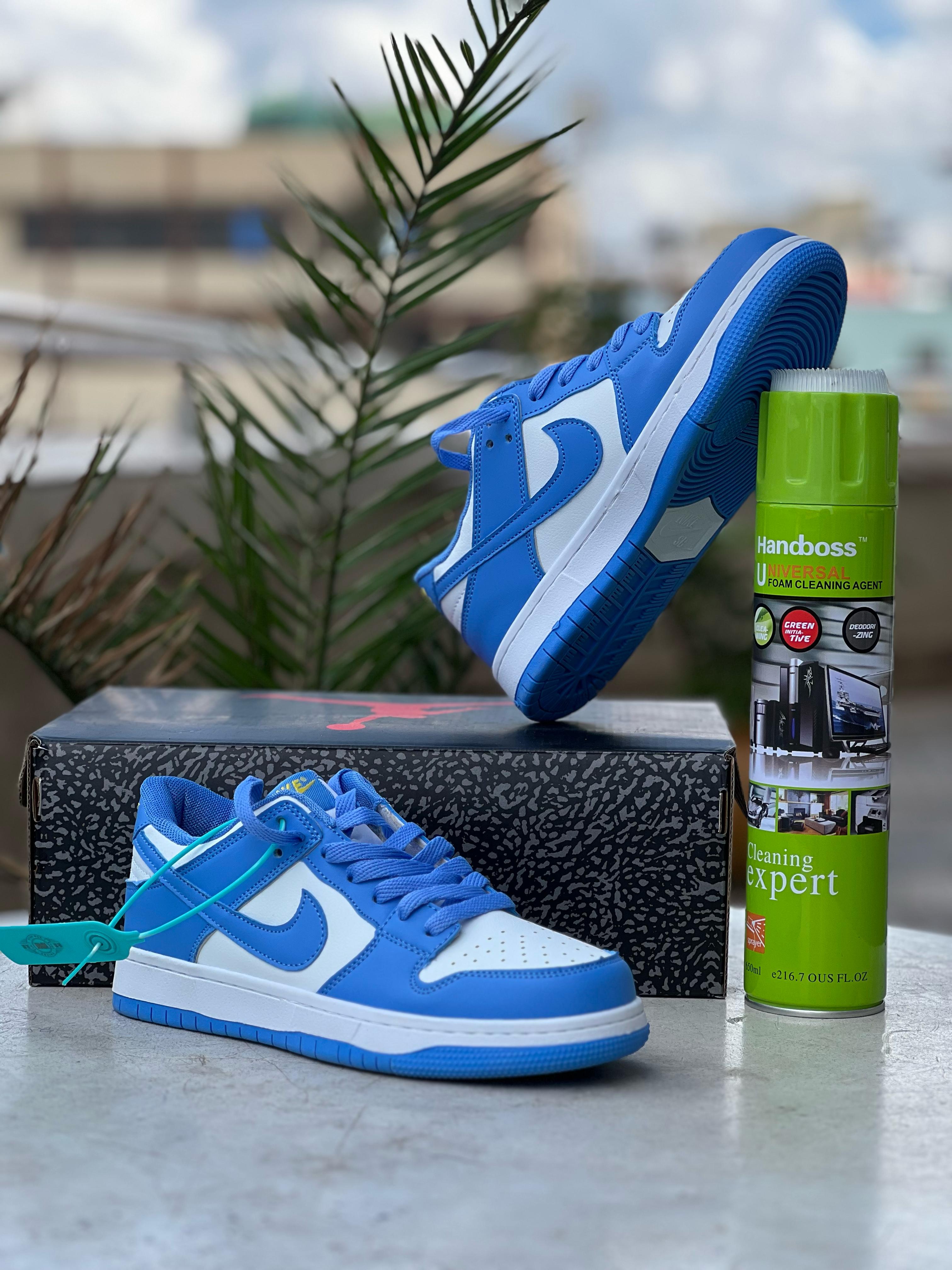 Nike Dunk Low Sneakers - White & Carolina Blue - Men's/Women's Casual Shoes for Walking, Running & Street Style Fashion