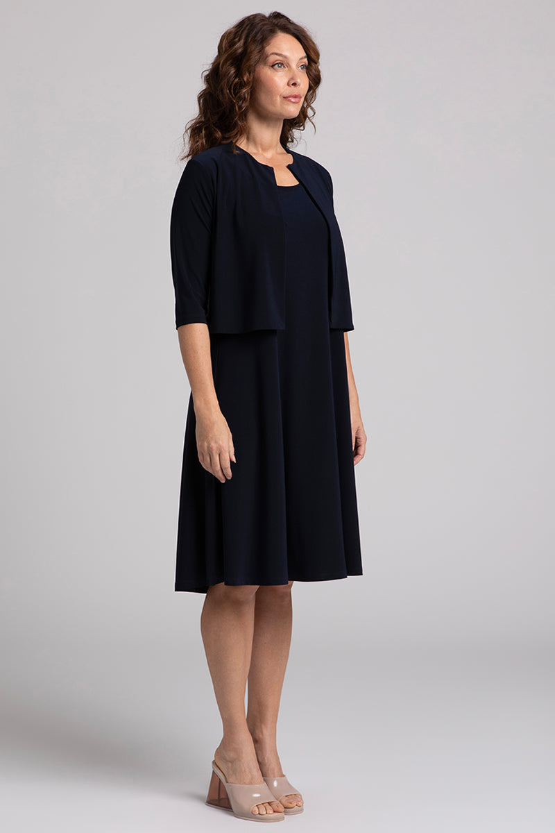 Classic Navy Bolero Cardigan for Women - Elegant Knit Open Front Shrug - Perfect for Weddings, Office & Evening Wear