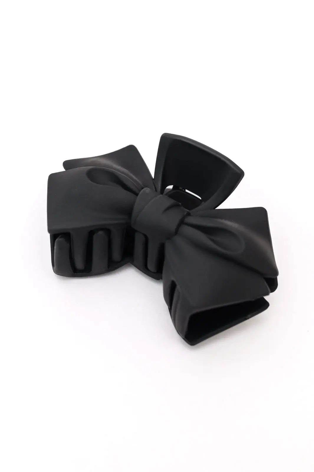 Matte Black Classic Bow Claw Hair Clip - Elegant Hair Accessory for Women & Girls (Perfect for Parties, Weddings & Everyday Styling)