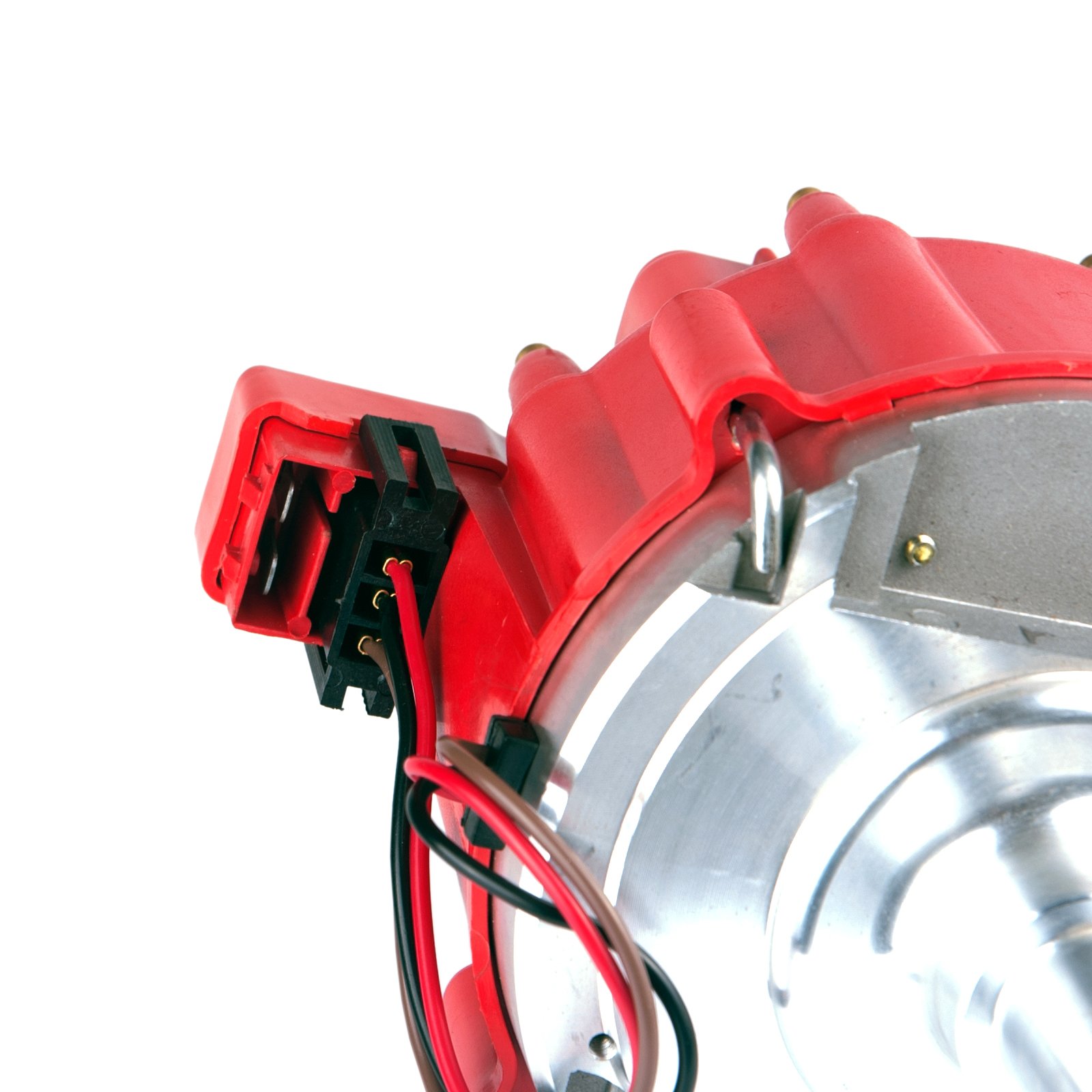 MAS Performance HEI Ignition Distributor Kit with Cap, Rotor & Spark Plug Wires - Compatible with Ford 351 400 460 Engines (65000 Volt Coil, KA-1046013, PE332U, JM6506BL) - High Performance Red HEI Upgrade for Classic Cars & Hot Rods
