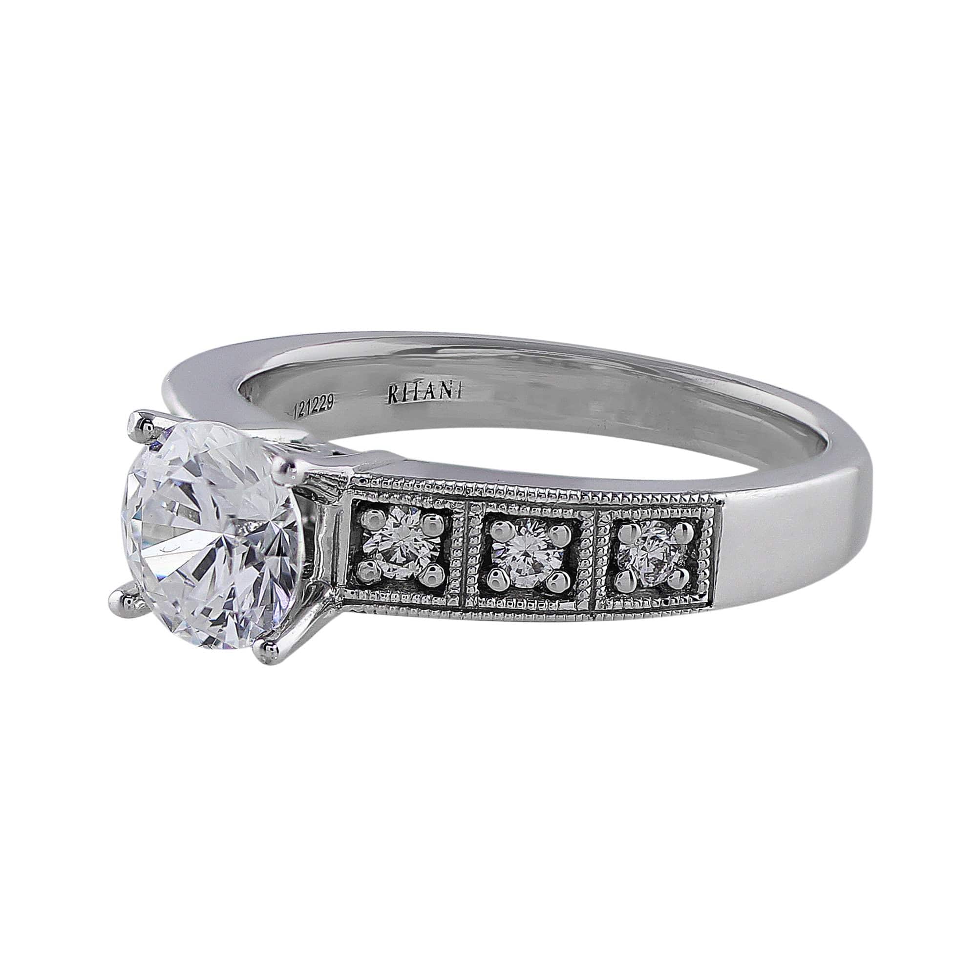 18K White Gold Bead Bright Diamond Ring Setting for Women - Elegant Wedding, Engagement & Anniversary Jewelry Gift