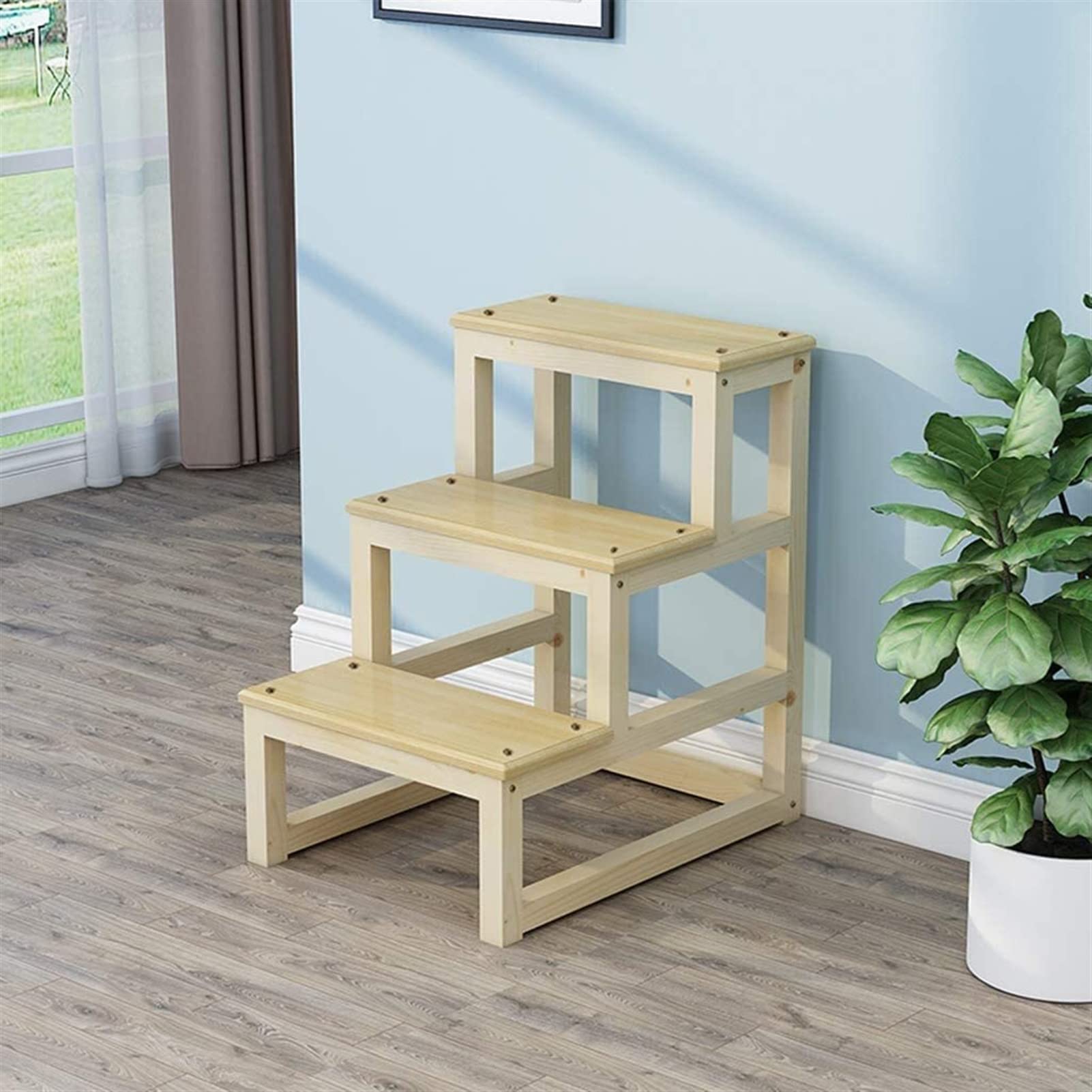 3-Step Folding Ladder Stool - Multi-Function Portable Step Stool for Kitchen, Bathroom & Garage - Compact Household Ladder Chair with Non-Slip Feet - Perfect as Shoe Rack, Flower Stand or Storage Helper