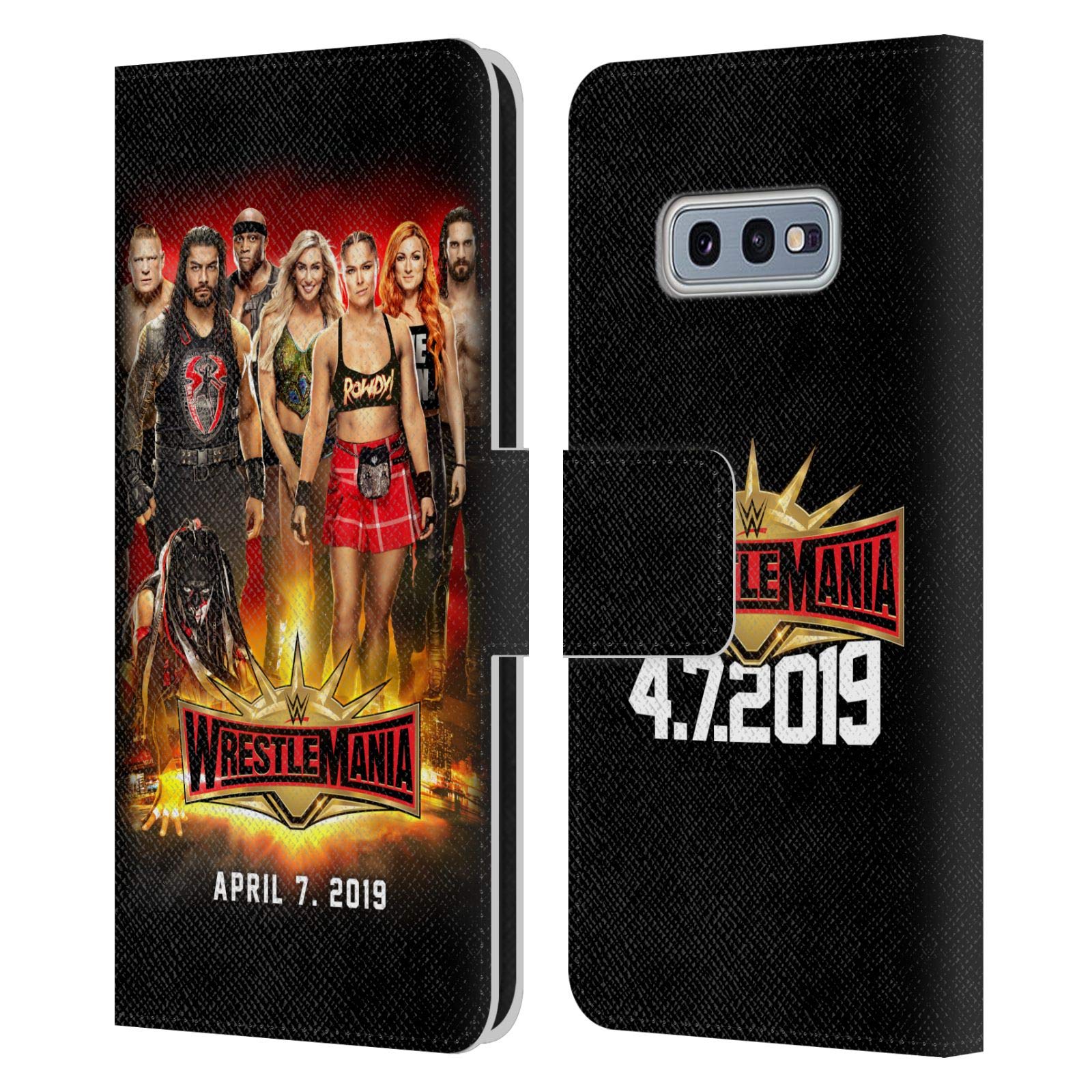 Head Case Designs WWE Wrestlemania 35 Leather Book Wallet Case for Samsung Galaxy S10e – Officially Licensed Durable Protection for Work & Travel