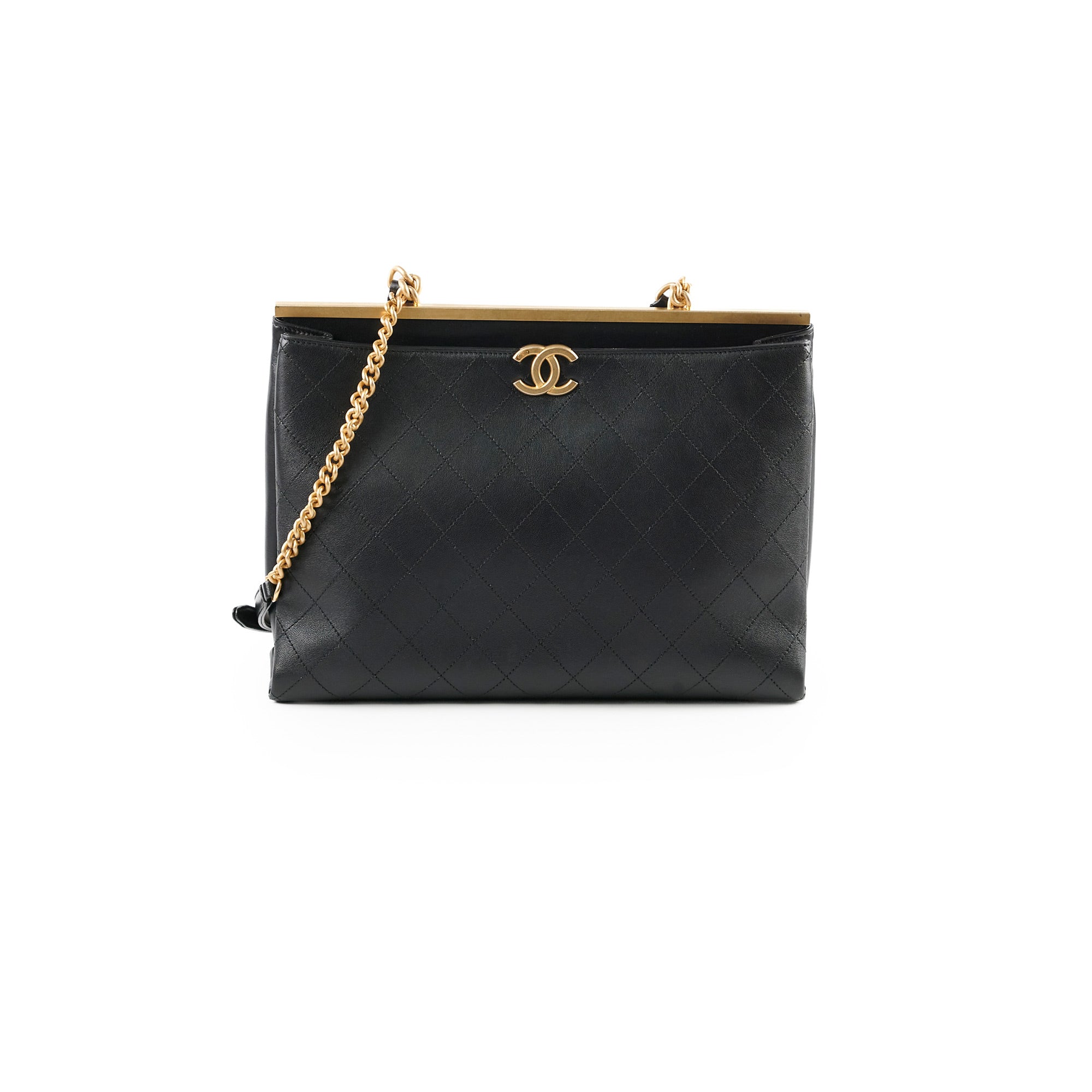 Chanel Coco Luxe Large Tote Bag - Genuine Calfskin Leather, Black, 25 Series - Perfect for Work, Travel & Luxury Everyday Use