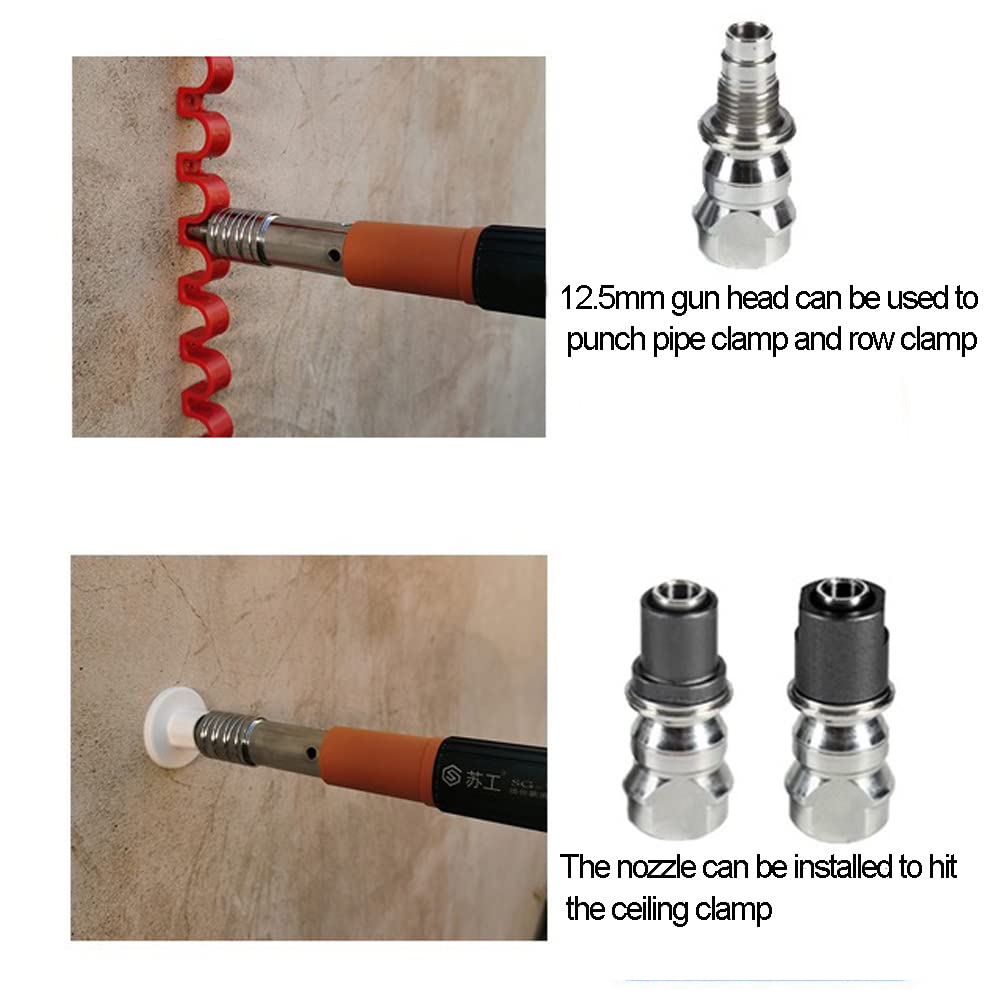 BAUSATZ Manual Ceiling Nail Gun - Heavy Duty Concrete Nailer with 20 Universal Steel Nails for Walls, Wood, Drywall | Perfect for Construction, Home Renovation & DIY Projects