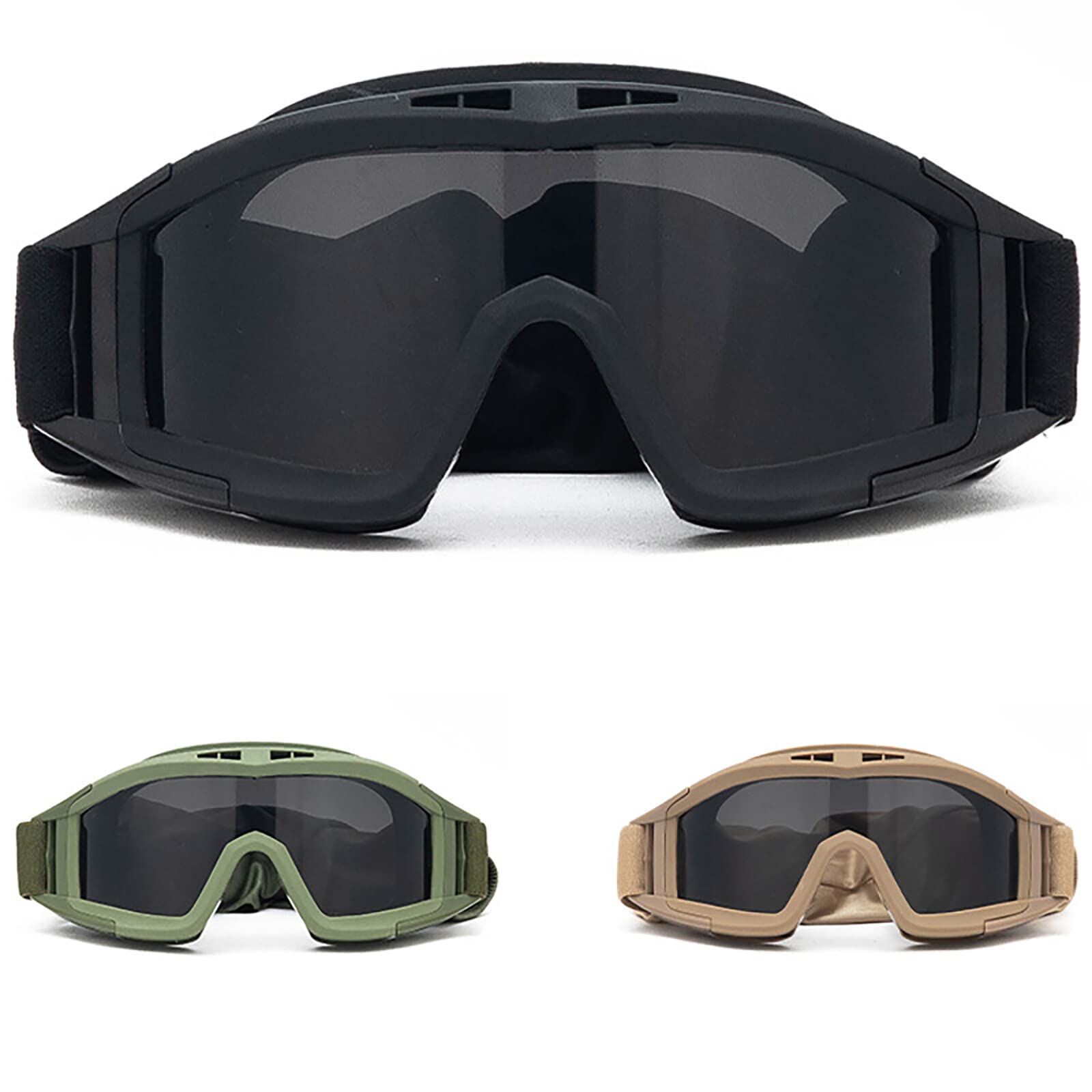 SOONHUA Tactical Airsoft Goggles - ANSI Rated Safety Glasses for Airsoft, Hunting, Cycling & Outdoor Sports - Anti-Fog, UV Protection & Impact Resistant for Maximum Eye Safety