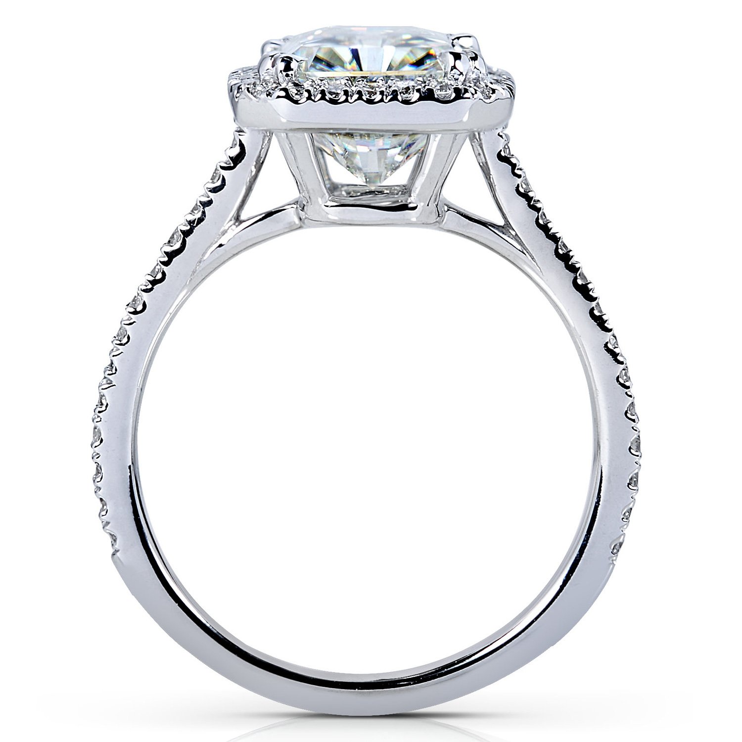Kobelli Radiant-Cut Moissanite Engagement Ring & Wedding Band Set 3.38 CTW 14K White Gold Bridal Jewelry for Women - Perfect for Proposals, Anniversaries & Special Occasions