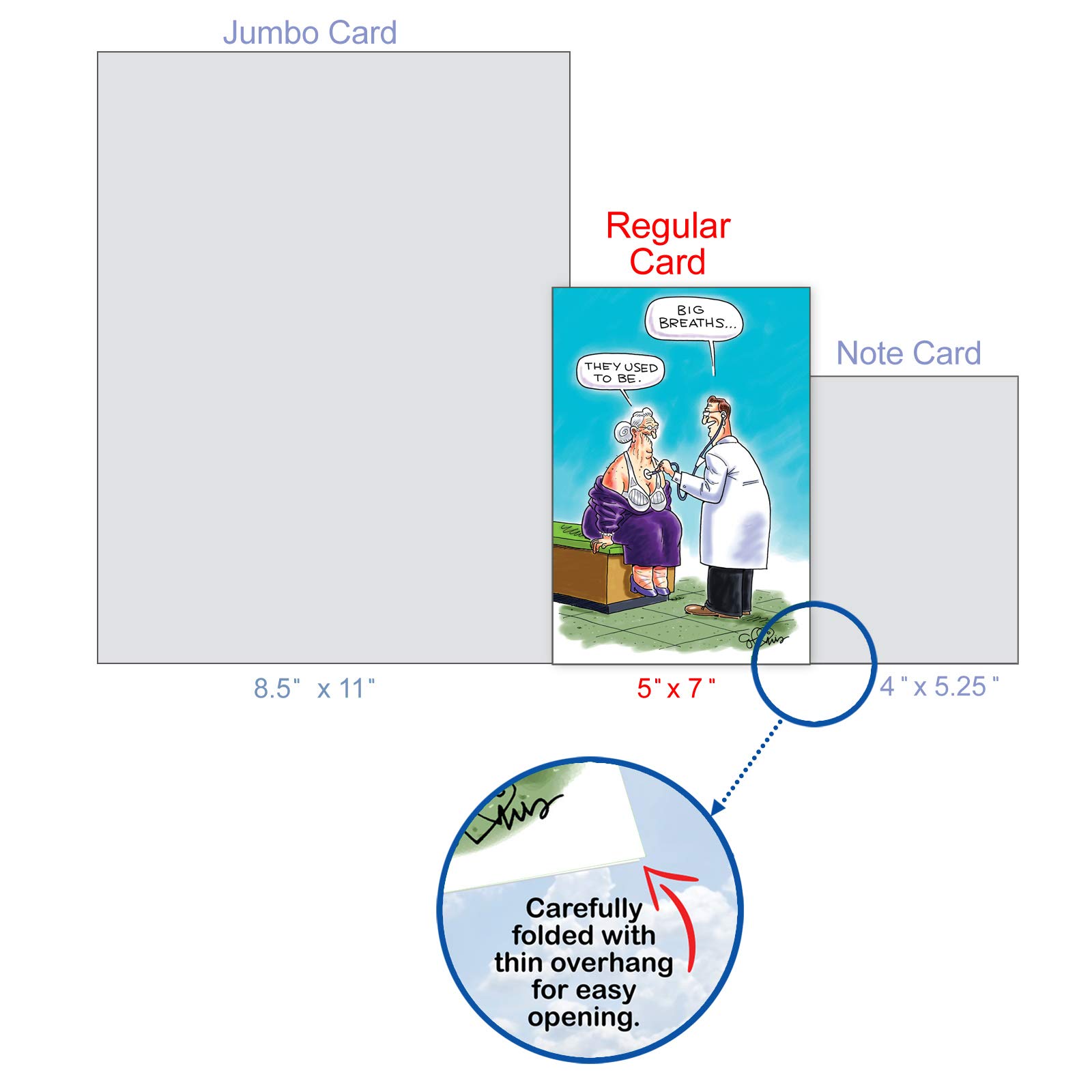 Funny Birthday Card with Envelope - NobleWorks Big Breaths 4813 | Hilarious Humor Greeting Card for Friends & Family | Perfect for Birthdays, Office Gifts & Special Occasions