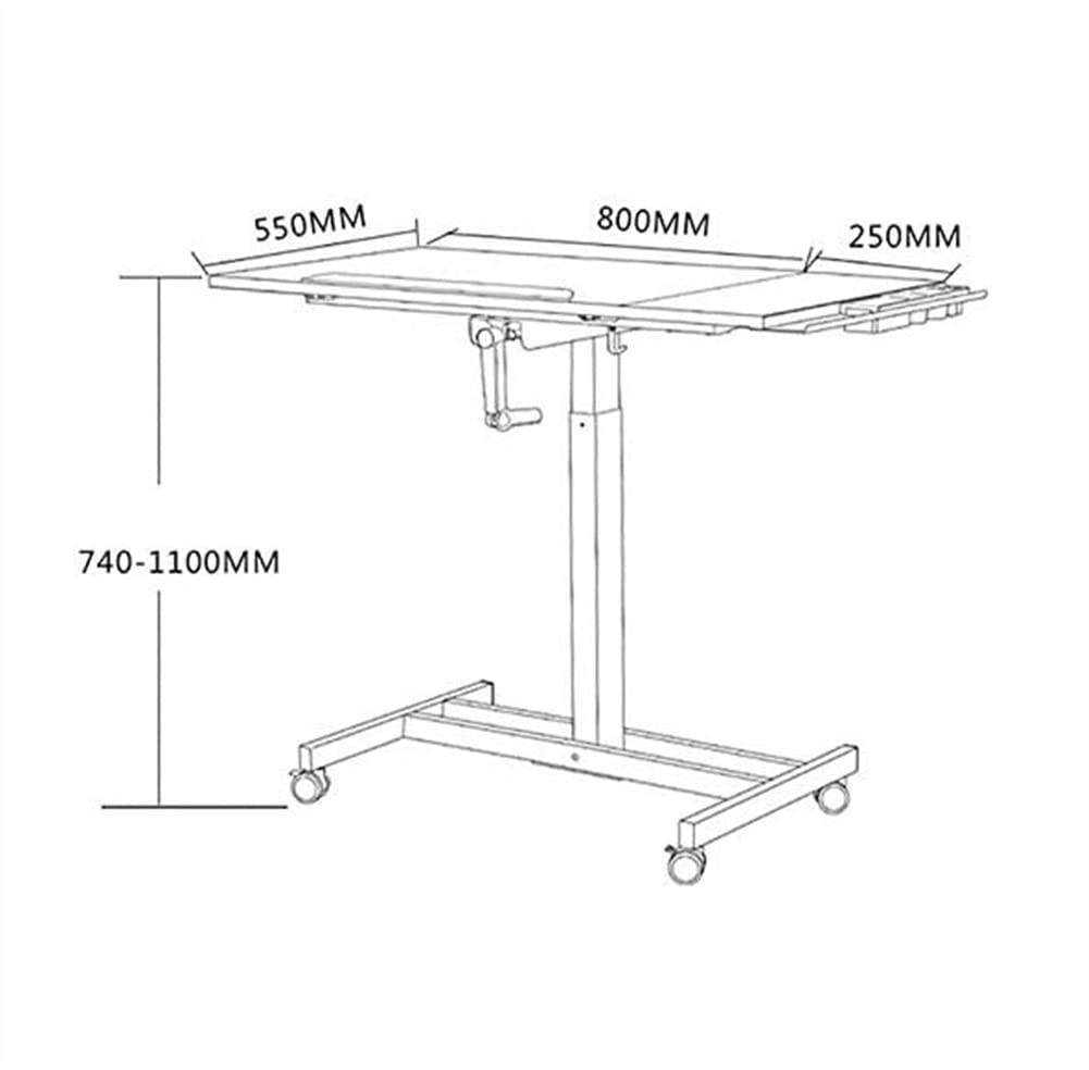Adjustable Mobile Standing Desk with Wheels - Rolling Laptop Computer Workstation for Home Office, Drawing & Writing - Ergonomic Height & Tilt Adjustment for Sitting or Standing (Black) - Perfect for Small Spaces, Remote Work & Creative Studios