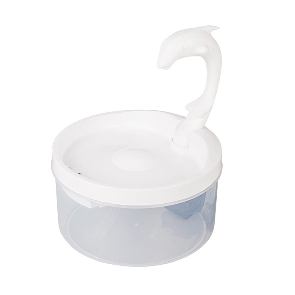 XISAOK 2L Cat Water Fountain & Dog Water Dispenser - Ultra Quiet with Dolphin Faucet & Replaceable Filter - Perfect for Home, Office, or Travel Use for Pets