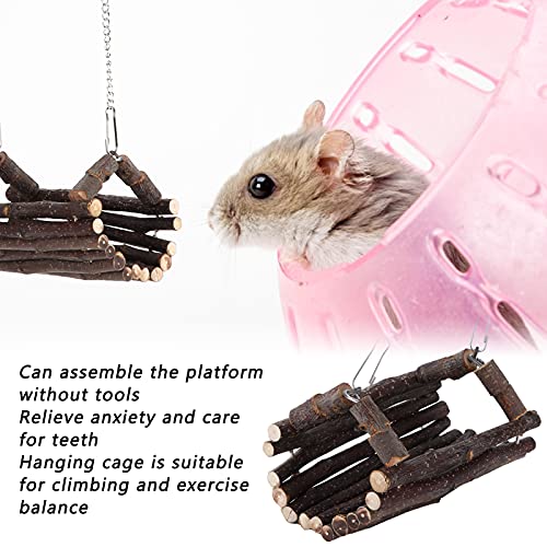 Natural Hanging Bed Tunnel Toy for Hamsters - Soft Swing Hammock for Small Animals to Play, Sleep & Exercise | Perfect for Cage Accessories & Pet Enrichment Activities