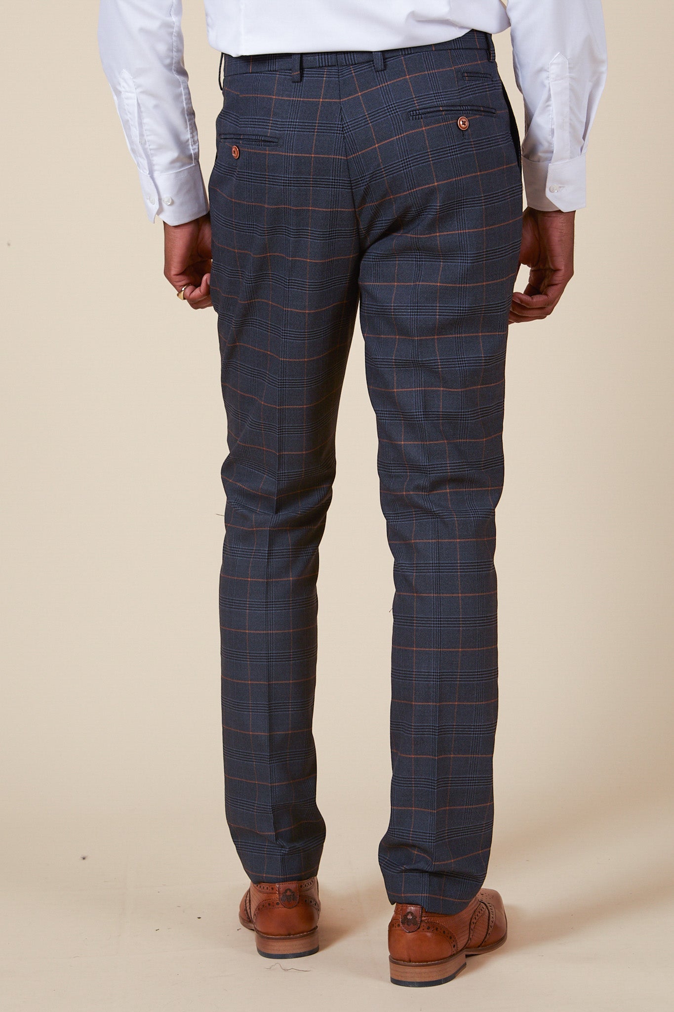 WBA Collection JENSON Marine Navy Check Suit - Premium Wool Blazer for Men | Formal Business Attire & Office Wear | Inspired by John Swift's Style
