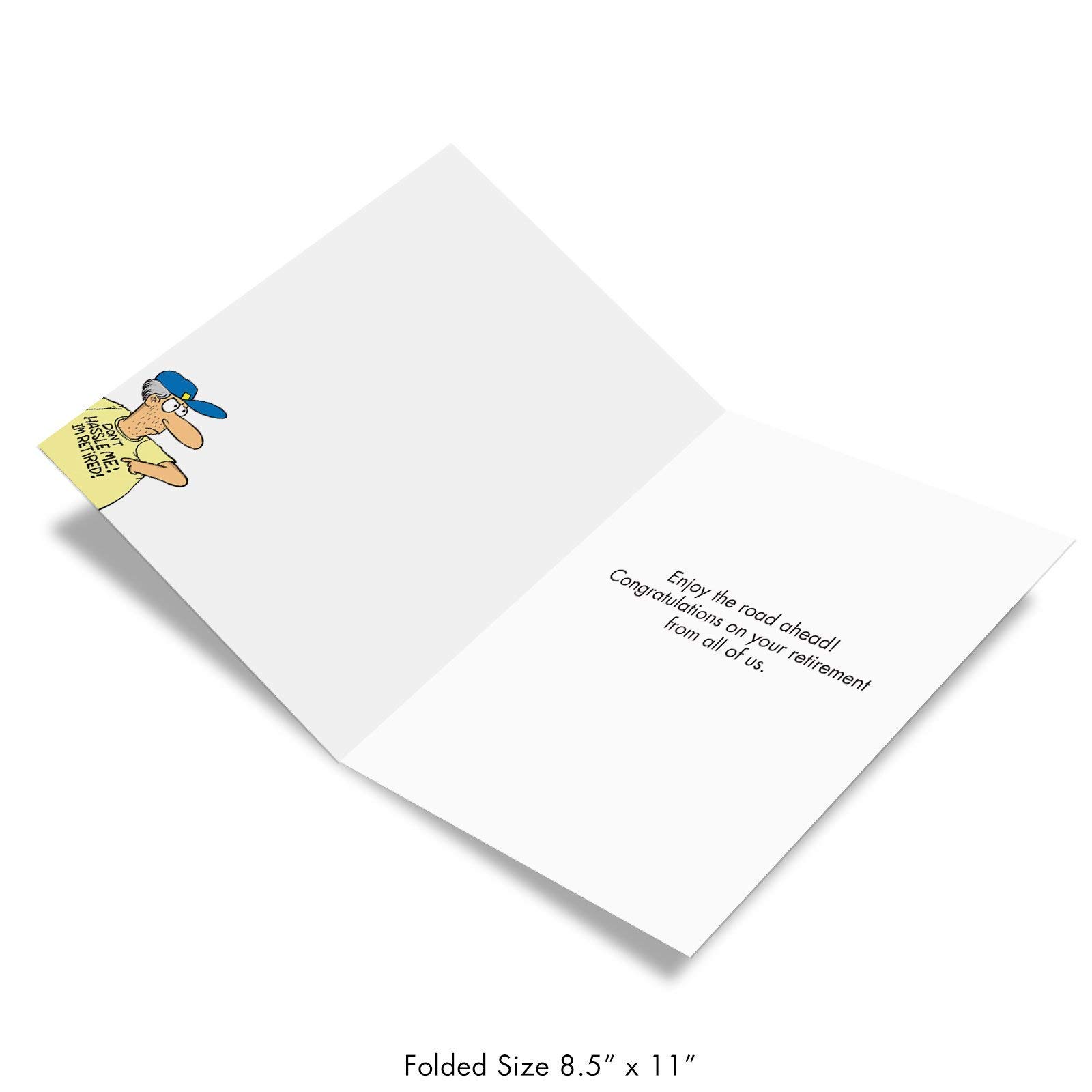 Funny Retirement Cards for Men - Set of 2 Jumbo Greeting Cards (8.5 x 11 Inch) with Envelopes - Perfect Retirement Gift for Coworkers, Colleagues & Friends - Office Farewell Party & Group Gift Idea