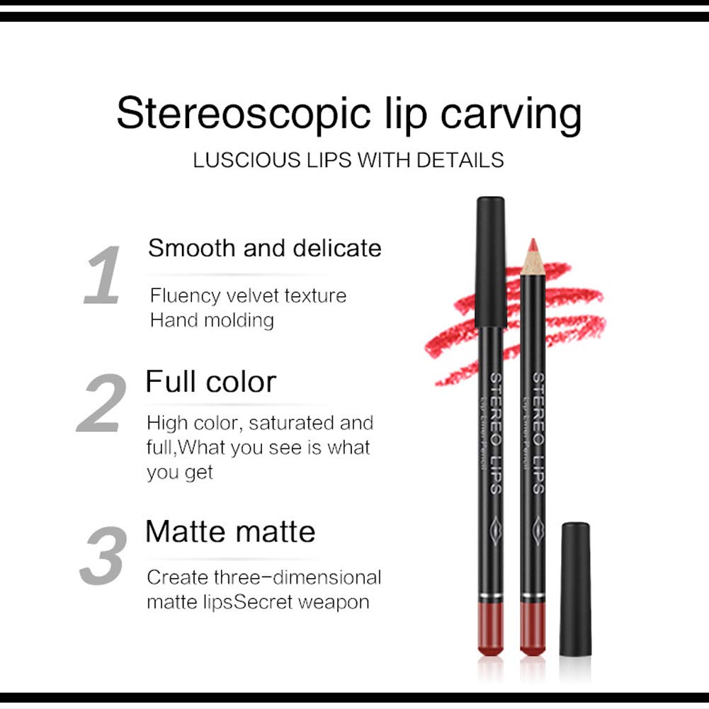12 Colors Matte Waterproof Lipliner Set - Safe, Non-Irritating Lip Makeup Pencils for Women | Professional & Everyday Use | Perfect for Office, Parties & Special Occasions