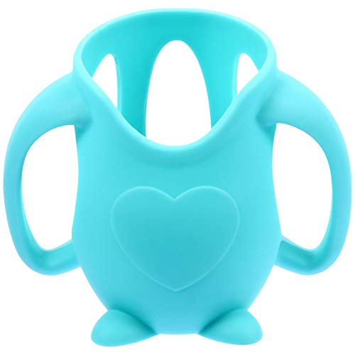 Kisangel 8 Oz Glass Baby Bottle with Silicone Sleeve & Handle - Compatible with Dr. Brown Bottles - Leak-Proof Insulated Cover for Infant Feeding, Breastmilk Storage & On-the-Go Use