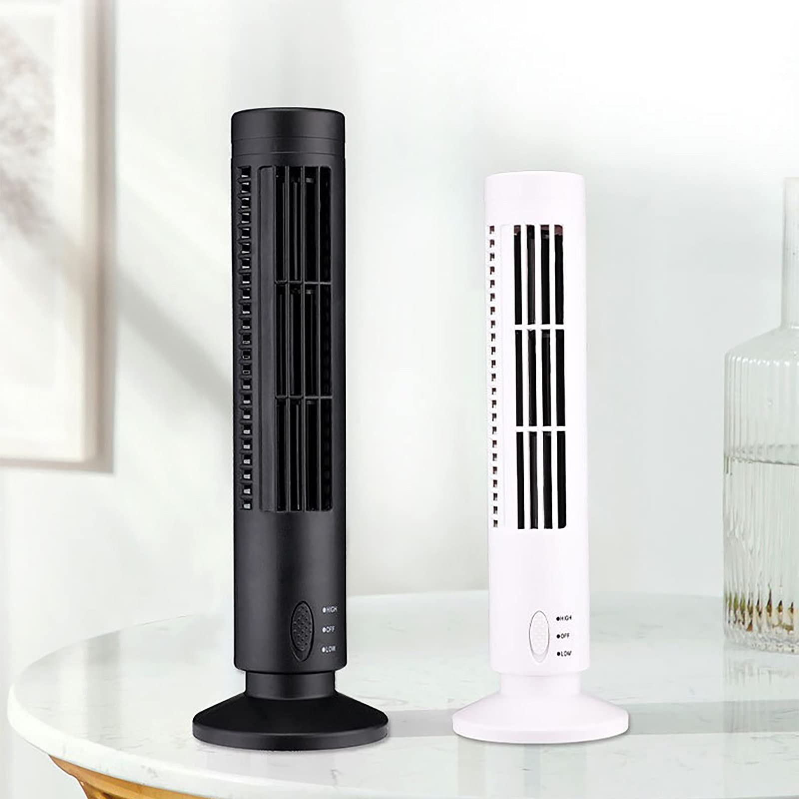 NBPX Portable Tower Fan - USB Rechargeable Ultra-Quiet Mini Vertical Air Conditioner with 2 Speeds | Personal Air Cooler & Bladeless Fan for Bedroom, Home Office | Perfect for Summer Cooling, Desk & Floor Use