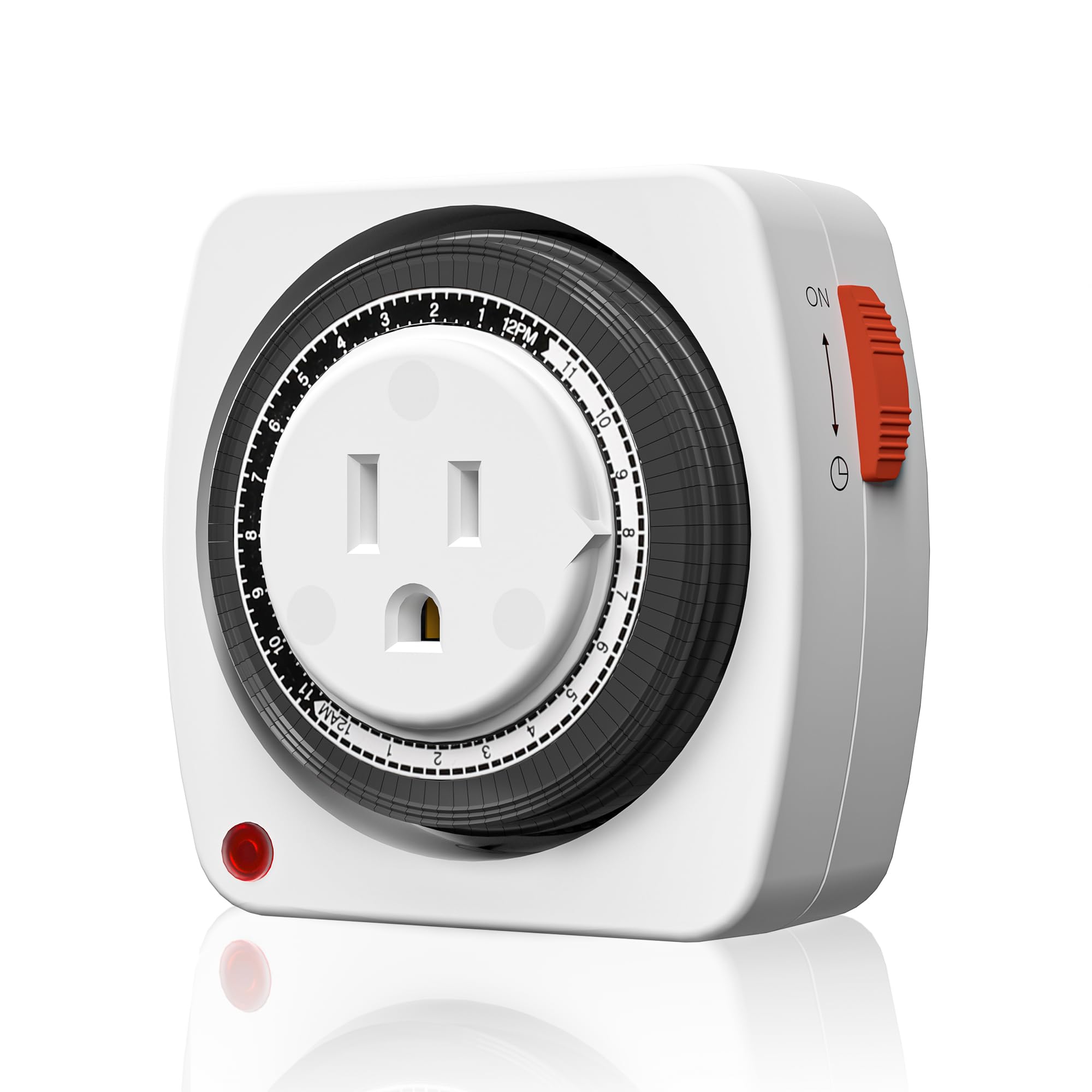BN-LINK 24-Hour Heavy Duty Mechanical Timer Plug - 15 Minute Intervals, 3-Prong Outlet for Aquariums, Grow Lights & Hydroponics | Indoor Lighting Control for Plants, Fish Tanks & Home Appliances | ETL Certified (1-Pack)