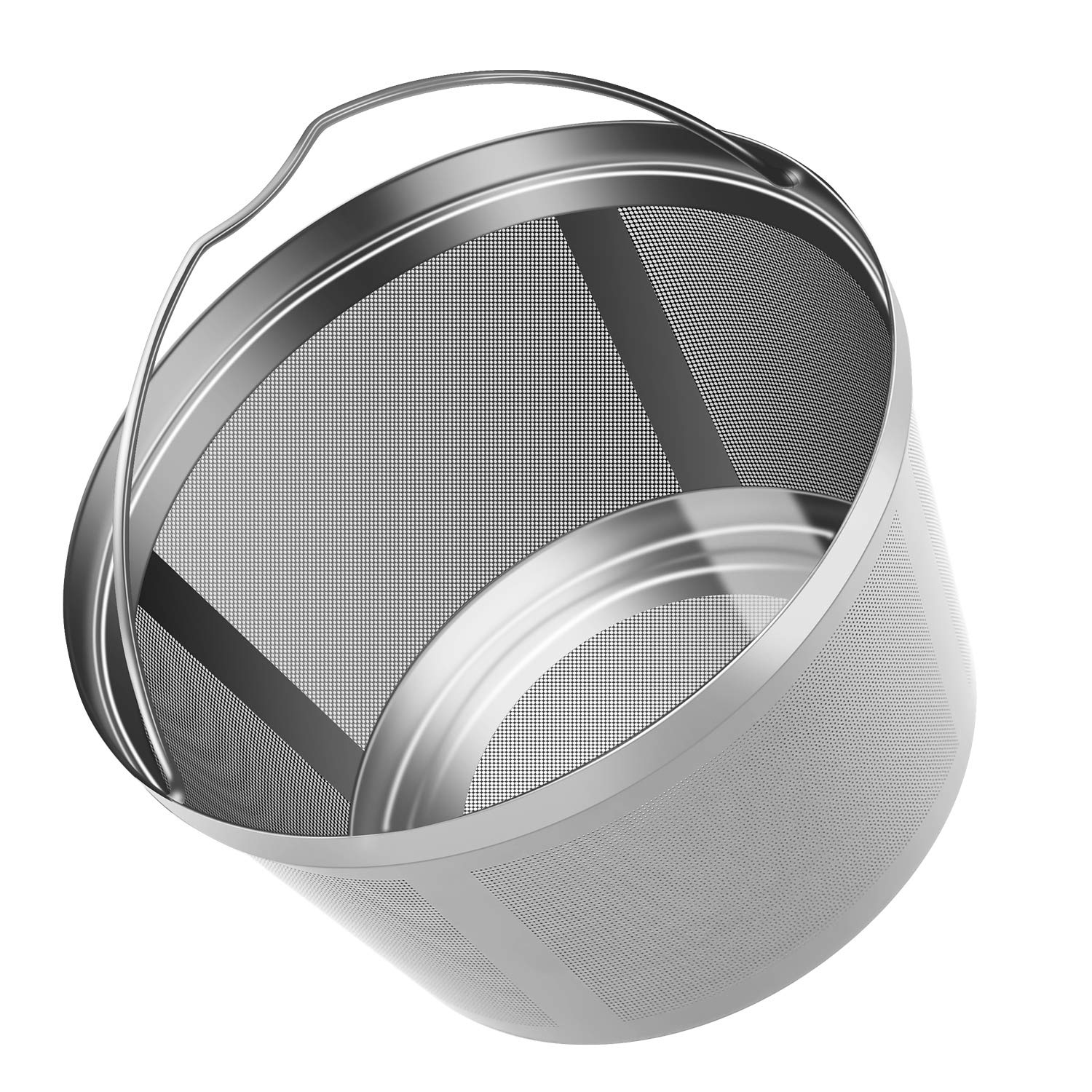Premium Stainless Steel Reusable Coffee Filter Basket - 8-12 Cup Durable Permanent Coffee Filter Compatible with Mr. Coffee & Black+Decker Coffee Makers - Perfect for Home, Office, and Camping Use