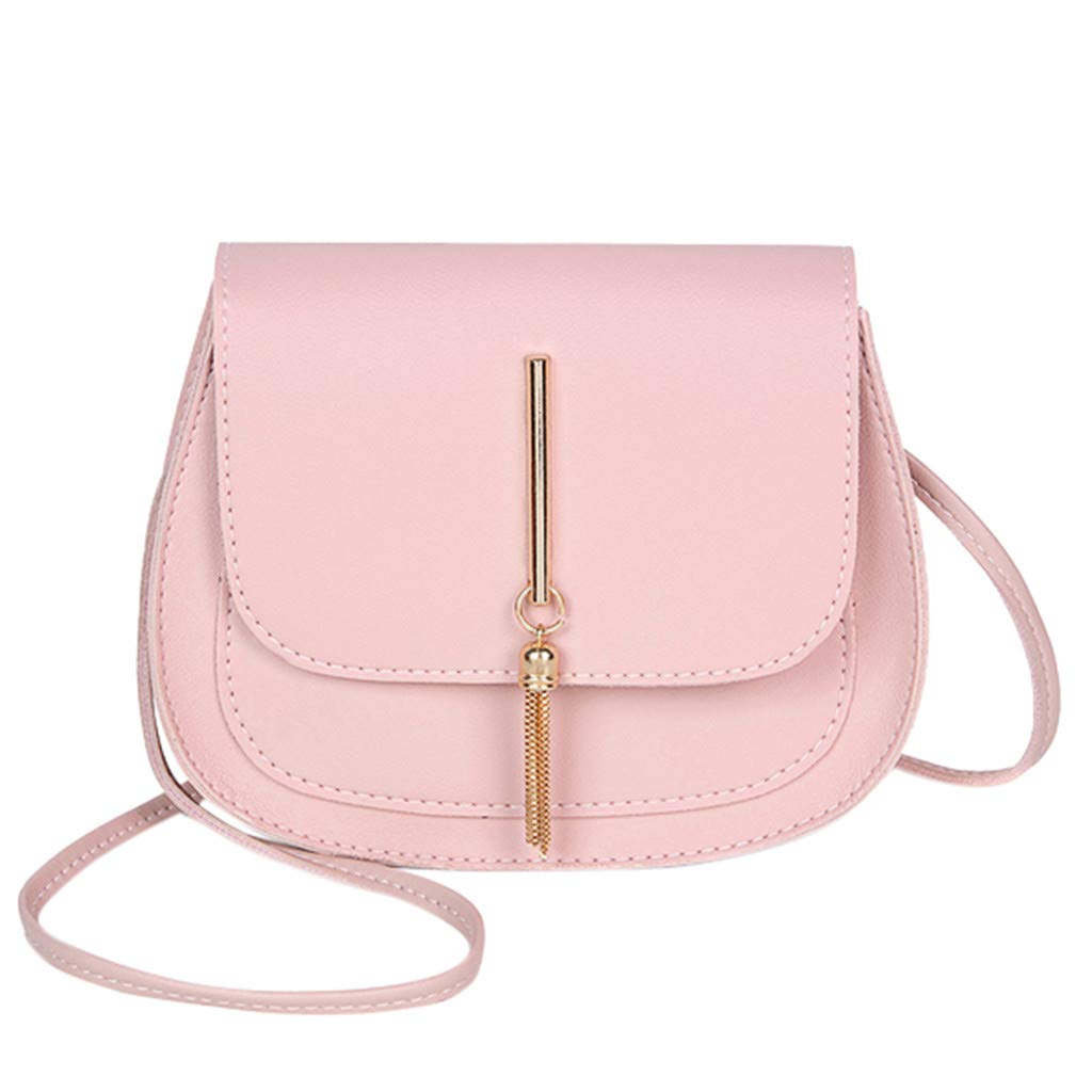 Stylish Women's Leather Messenger Shoulder Bag - Fashionable Solid Color Beach Bag with Tassel for Travel, Shopping & Outdoor Activities