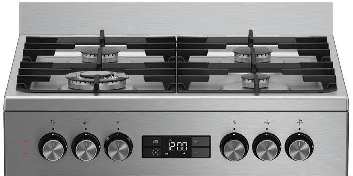 Beko 60cm Dual Fuel Upright Cooker BFC60GMX - Gas & Electric Range for Home Kitchen - Perfect for Baking, Roasting & Family Cooking