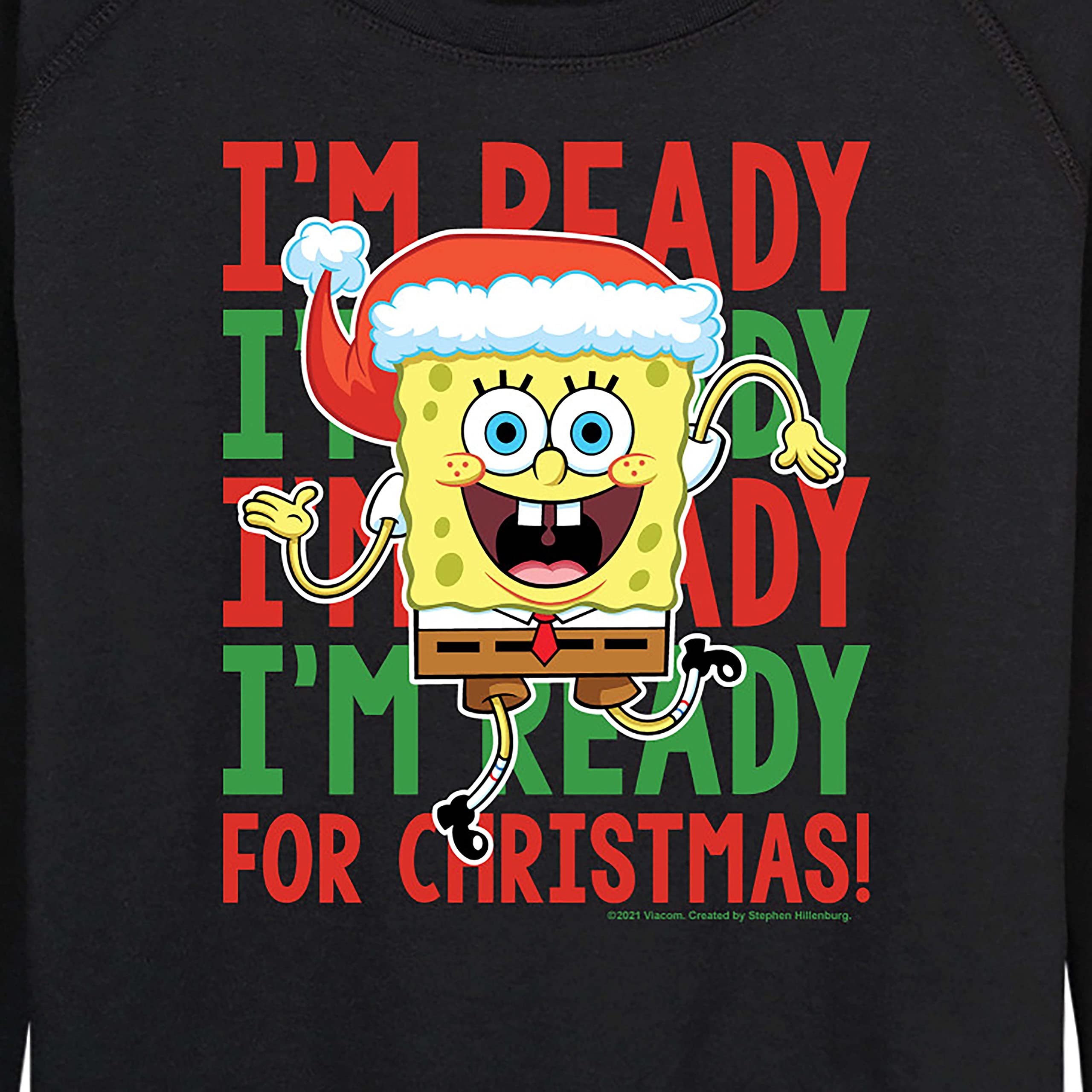 SpongeBob SquarePants Christmas Sweatshirt for Women - Lightweight French Terry Pullover Hoodie - Holiday Gift & Cozy Winter Outfit