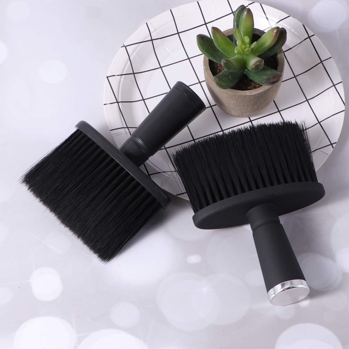 KALLORY 2 Pack Barber Powder Neck Duster Brush - Professional Hair Cutting & Styling Tools for Men - Soft Bristle Face & Neck Brush for Hair Removal - Perfect for Salon, Home Grooming & Beard Care