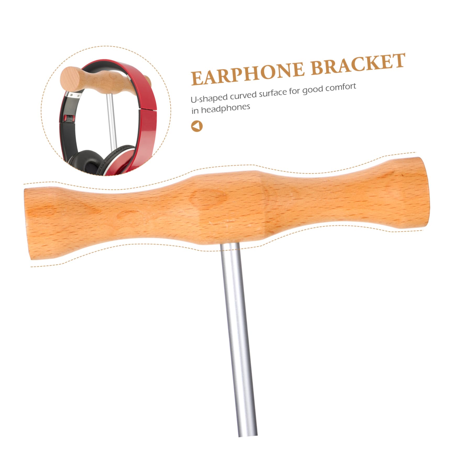 Hemobllo 2 Pack Wooden Headphone Stand with Non-Slip Base - Premium Headset Holder for Gaming, Office & Home Decor - Perfect Desk Organizer for Sony, Bose, Beats Headphones