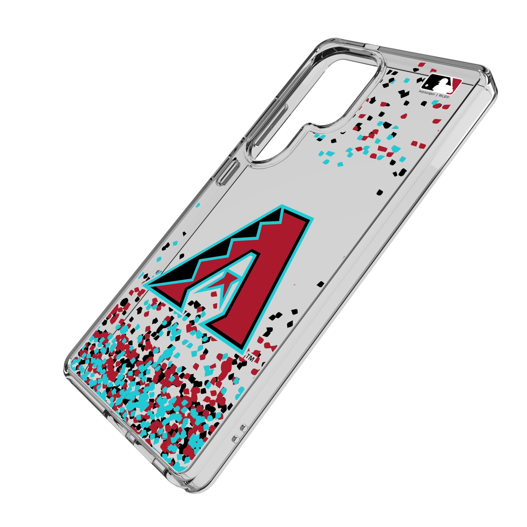 Arizona Diamondbacks Confetti Clear Phone Case for Samsung Galaxy S21 S22 S23 - Shatterproof Protective Cover for Baseball Fans - Perfect for Games, Parties & Daily Use