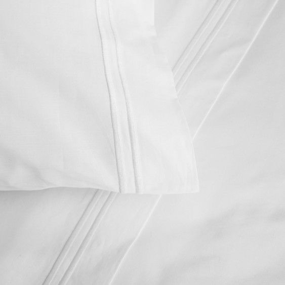 Frette Luxury Hotel Classic 2-Pack Standard White 100% Cotton Pillowcases - Premium Bedding for Upscale Homes & Hotels
