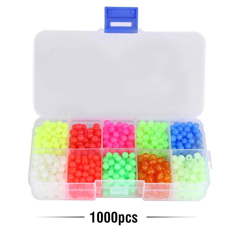 1000PCS Plastic Fishing Beads - Round Artificial Fishing Lures & Swimbait Tackle for Bass Fishing - Durable Outdoor Fishing Gear for Freshwater & Saltwater Angling