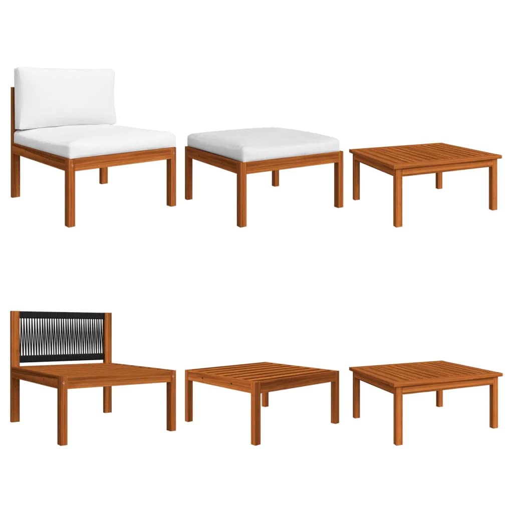 vidaXL 3-Piece Acacia Wood Patio Lounge Set with Cushions - Outdoor Garden Furniture for Terrace, Yard & Poolside Relaxation