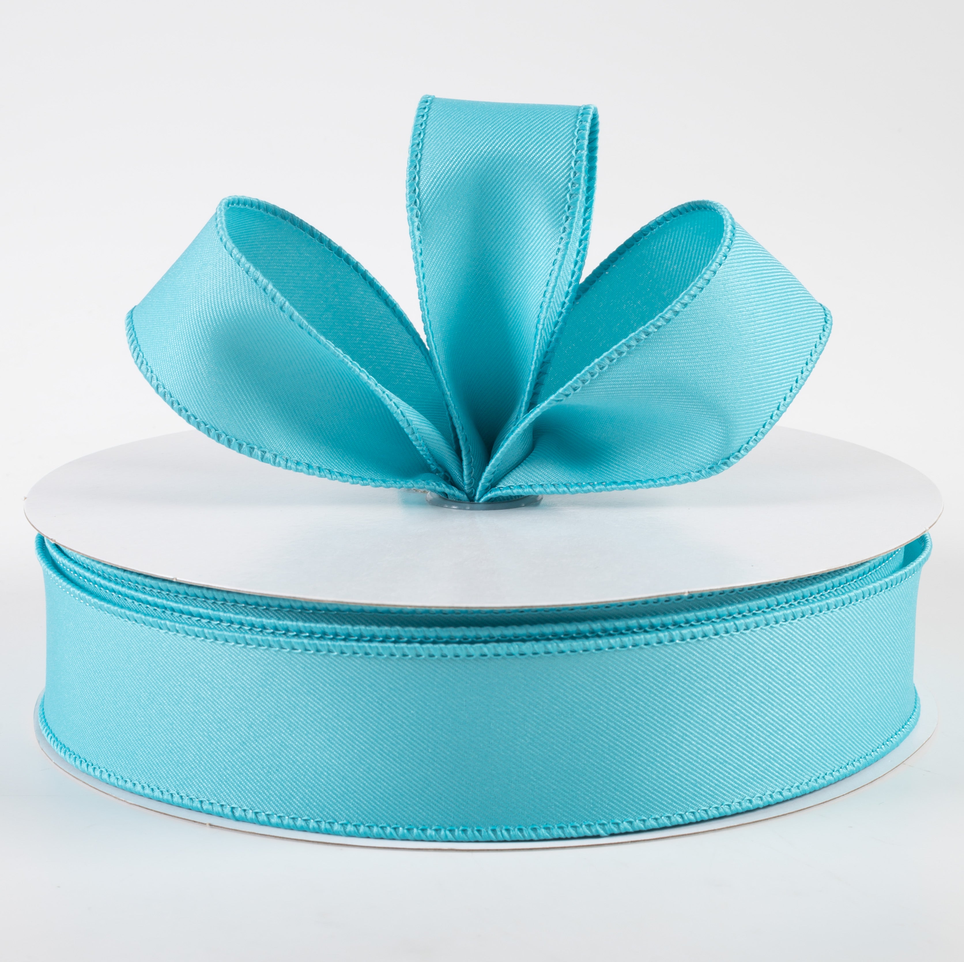 1.5 Inch Diagonal Weave Fabric Ribbon - Turquoise Blue Craft Ribbon (50 Yards) for Gift Wrapping, DIY Crafts, Hair Bows, and Scrapbooking
