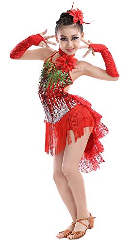 Sparkly Sequins Latin Dance Outfits for Women - Salsa Ballroom Performance Costumes - Perfect for Competitions, Shows & Dance Parties