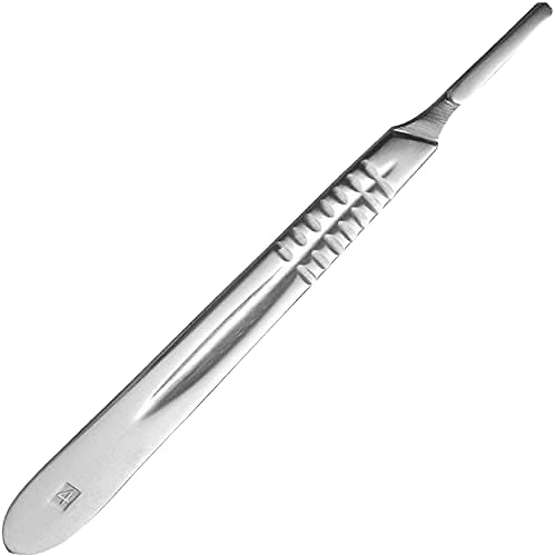 Stainless Steel Scalpel Handle #4 - Plain with Grip Grooves, Flat Design for Precision Cutting - Ideal for Taxidermy, Crafts, Wood Carving, Wax Carving, Medical Training & DIY Projects - Blades Not Included (10-Pack)