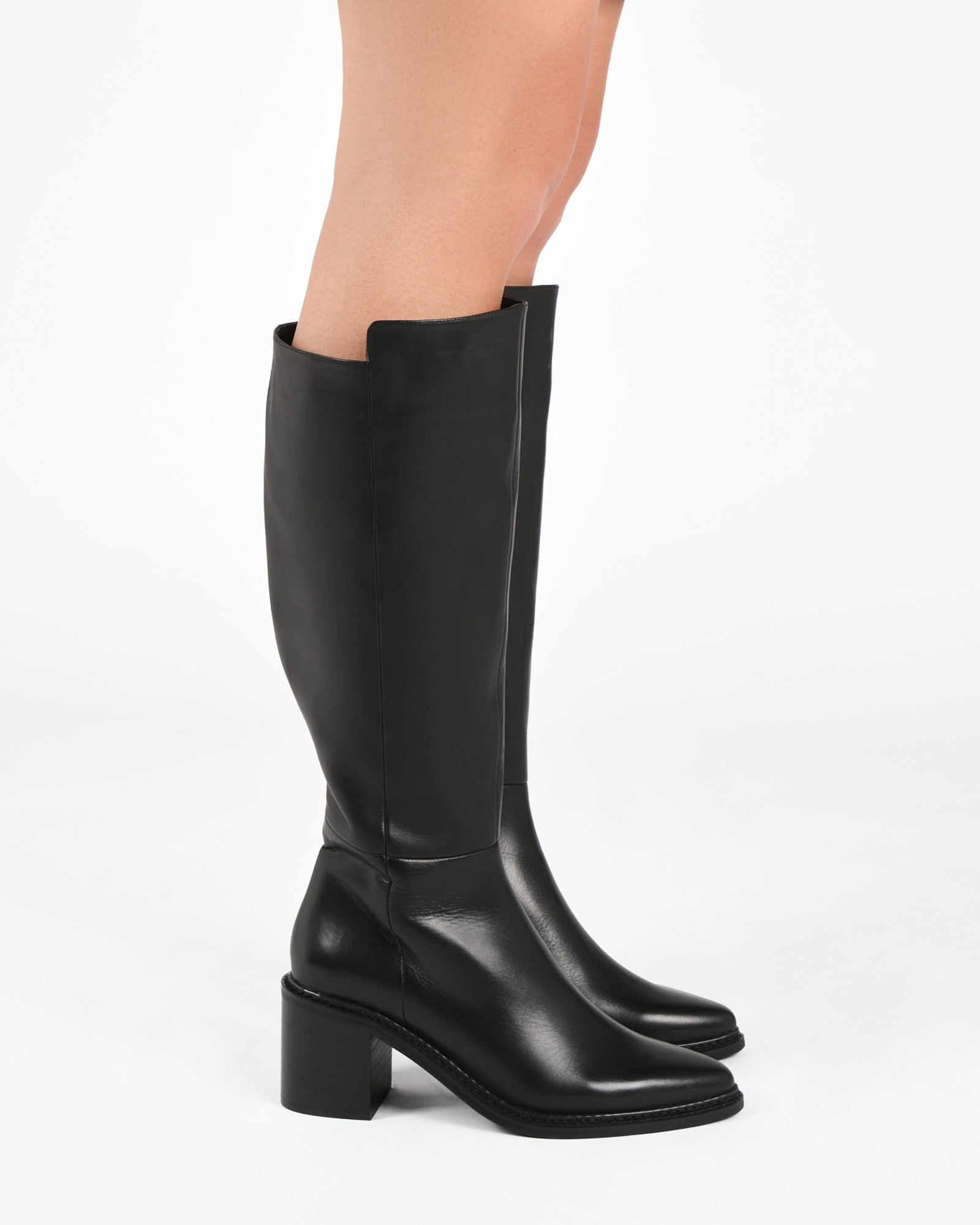 Anissa Knee High Boots for Women - Black Genuine Leather Boots - Stylish & Comfortable for Fall, Winter & Casual Outfits