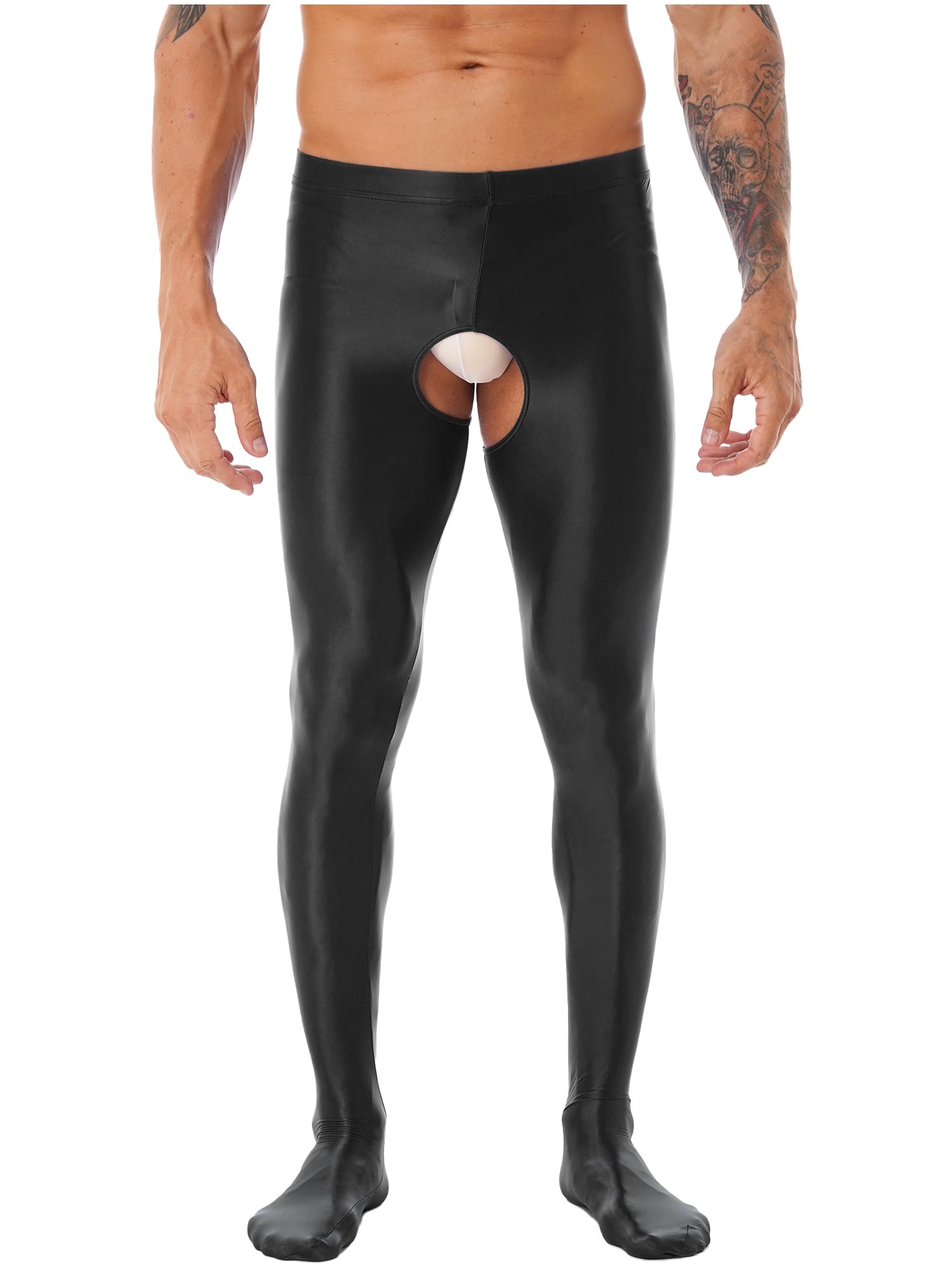**iiniim Men's Sexy High Elastic Opaque Pantyhose - Crotchless Tights & Stockings for Sensual Wear & Intimate Moments**    *(Perfect for Role Play, Lingerie Fashion, and Special Occasions)*