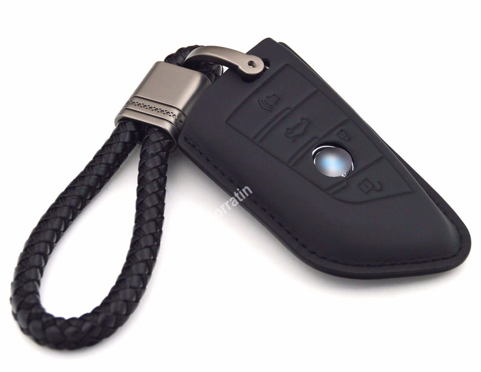 Genuine Leather Smart Key Case Cover with Keychain for BMW X5 X6 F15 F16 (2015-2018) - Premium Key Fob Protector for Car Keys | Perfect for Daily Use, Travel & Gift Giving