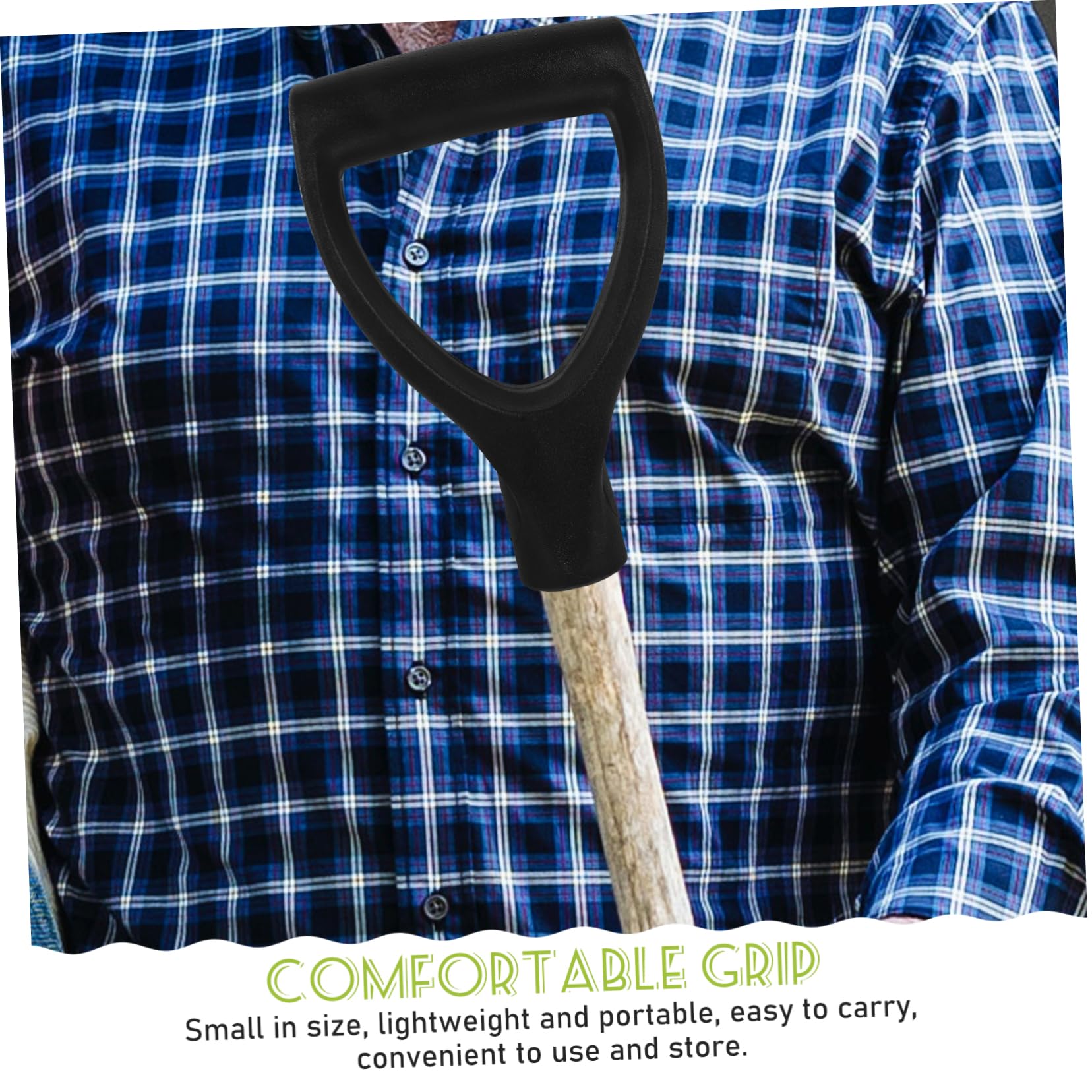 Yardwe 1-Piece Triangular Grip Metal Shovel Handle - Ergonomic Rake & Tool Handle Replacement for Gardening, Landscaping & Yard Work - Durable Plastic Coated Steel Shaft for Comfortable Use