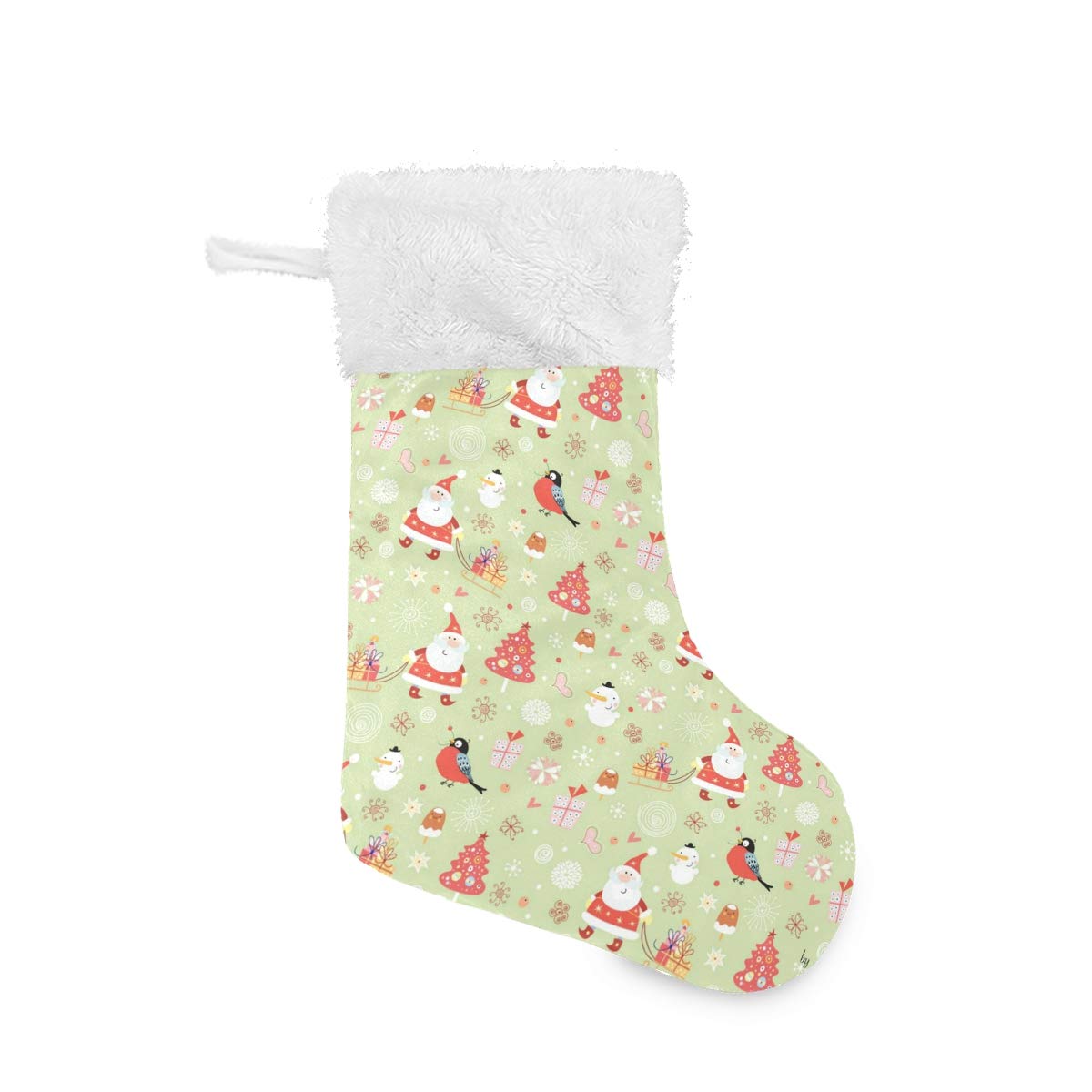 Blueangle Tree Santa Christmas Stockings - 17.7 Inch Large Personalized Holiday Stockings for Family (1 Pack) | Perfect for Fireplace Mantel Decor, Christmas Tree Hanging & Festive Home Decorations