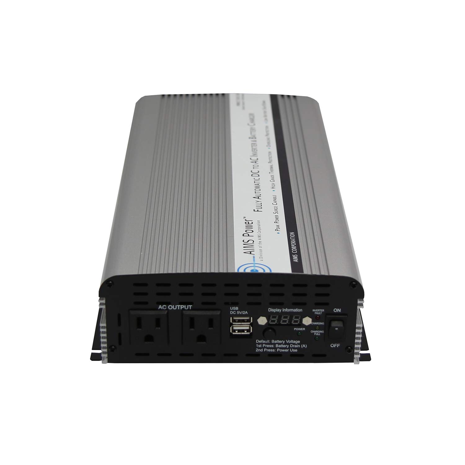 1500W Modified Sine Wave Power Inverter with Battery Charger & Transfer Switch - AIMS Power PWRIC1500W for RV, Camping, Emergency Backup & Off-Grid Power Supply
