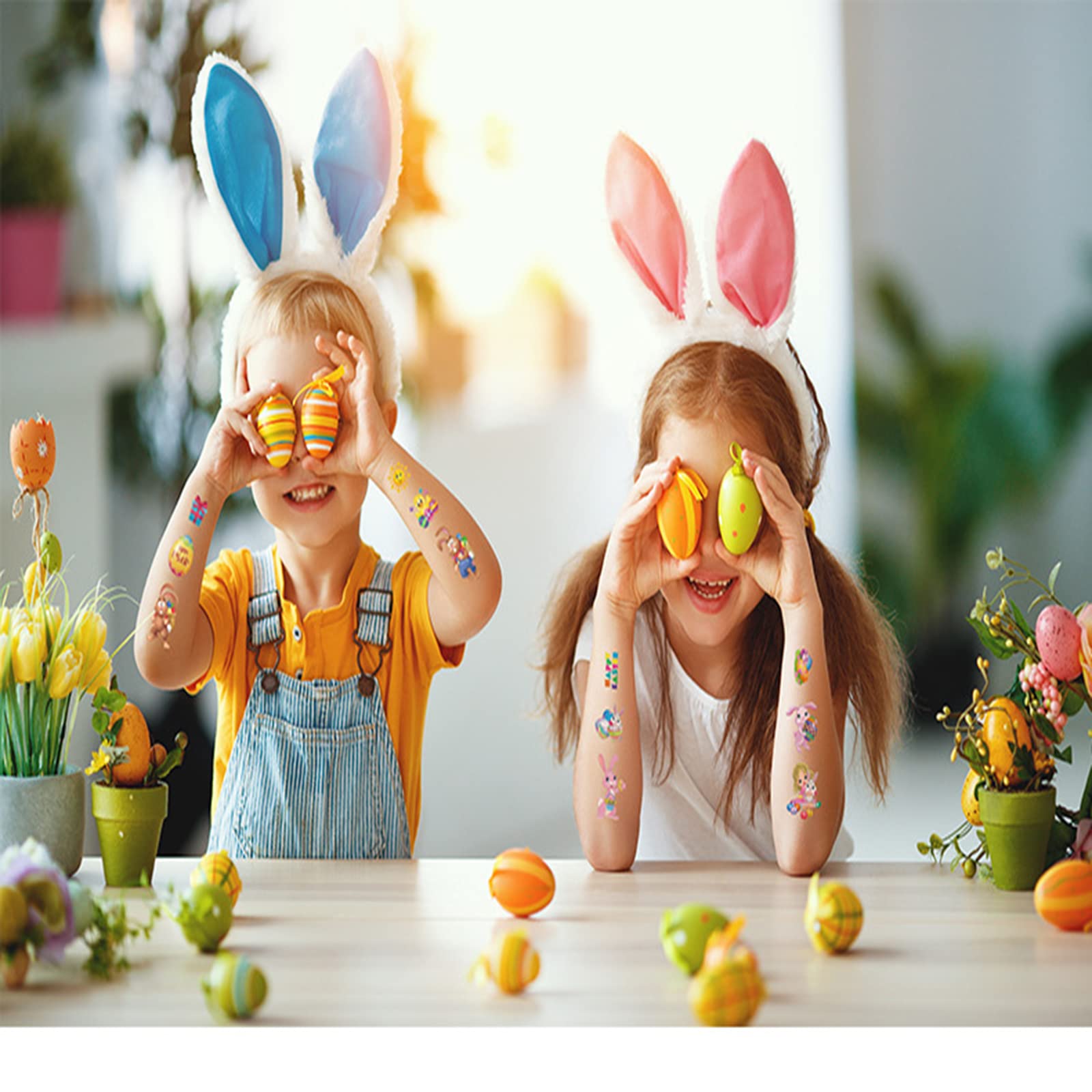 231pcs Easter Temporary Tattoo Stickers for Kids - Bunny, Egg & Spring Designs for Hands, Face & Body - Perfect for Easter Basket Stuffers, Egg Hunts & Party Favors - Fun Easter Decorations & Activities