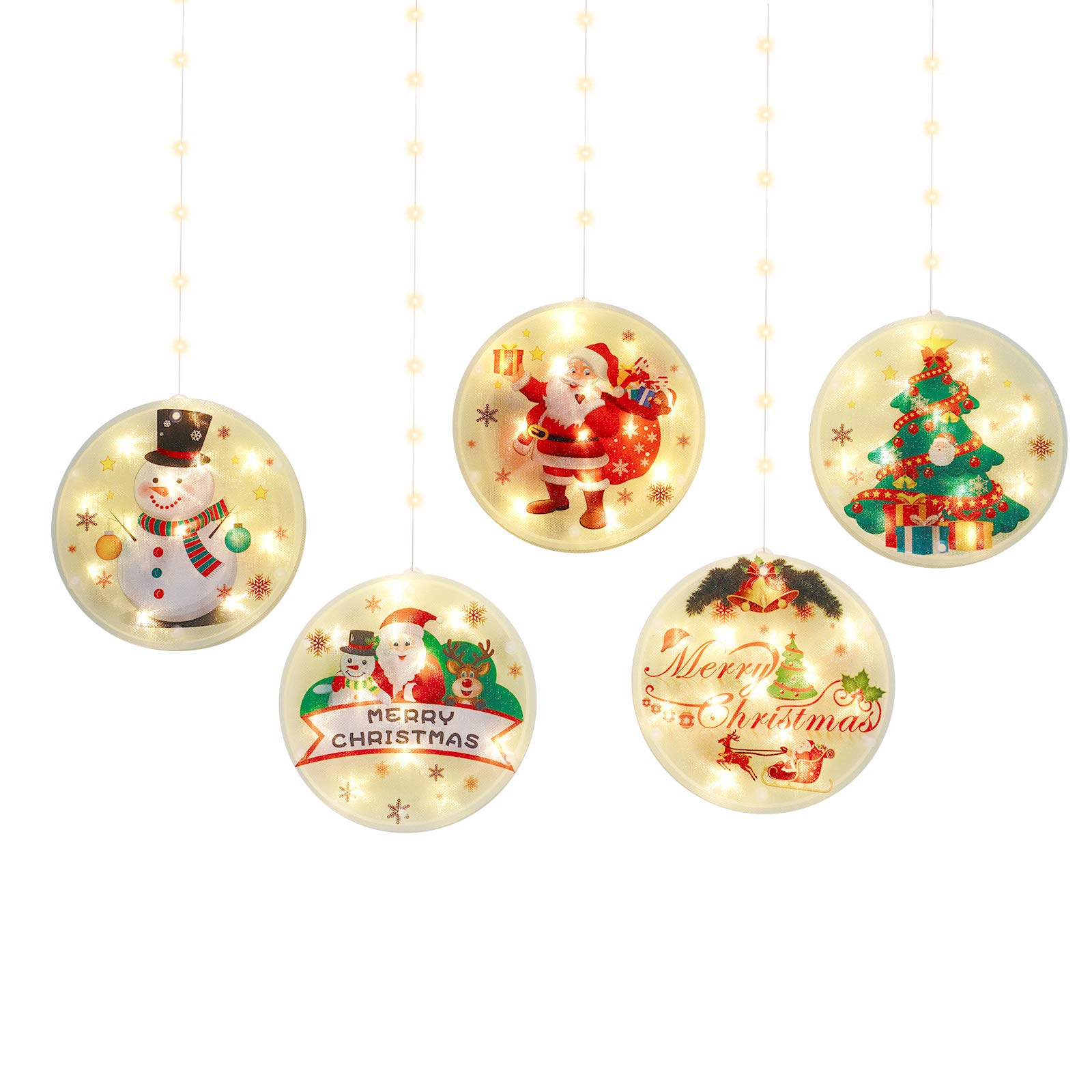 MoBeauty Battery Operated LED Christmas Window Lights - 8 Flash Modes Holiday String Lights for Indoor Outdoor Decor, Xmas Tree, Garden, Bedroom, Wall & Party Decorations (Perfect for Christmas, New Year, Winter Celebrations & Home Decoration)