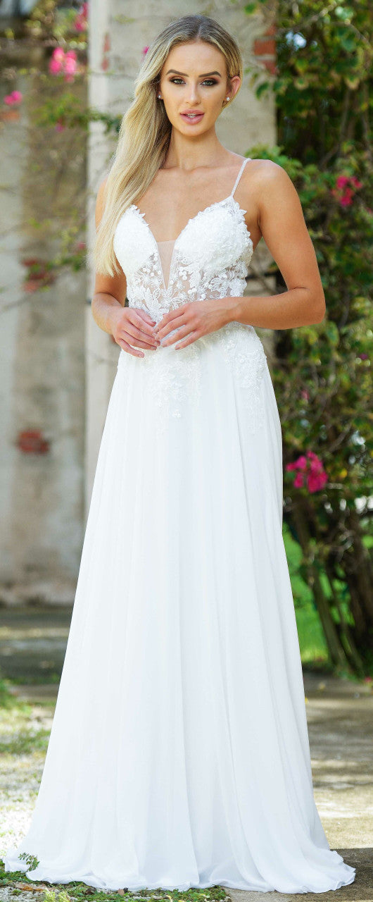 Avianna Gown - Elegant Off White Evening Dress for Women | Perfect for Weddings, Prom & Formal Events