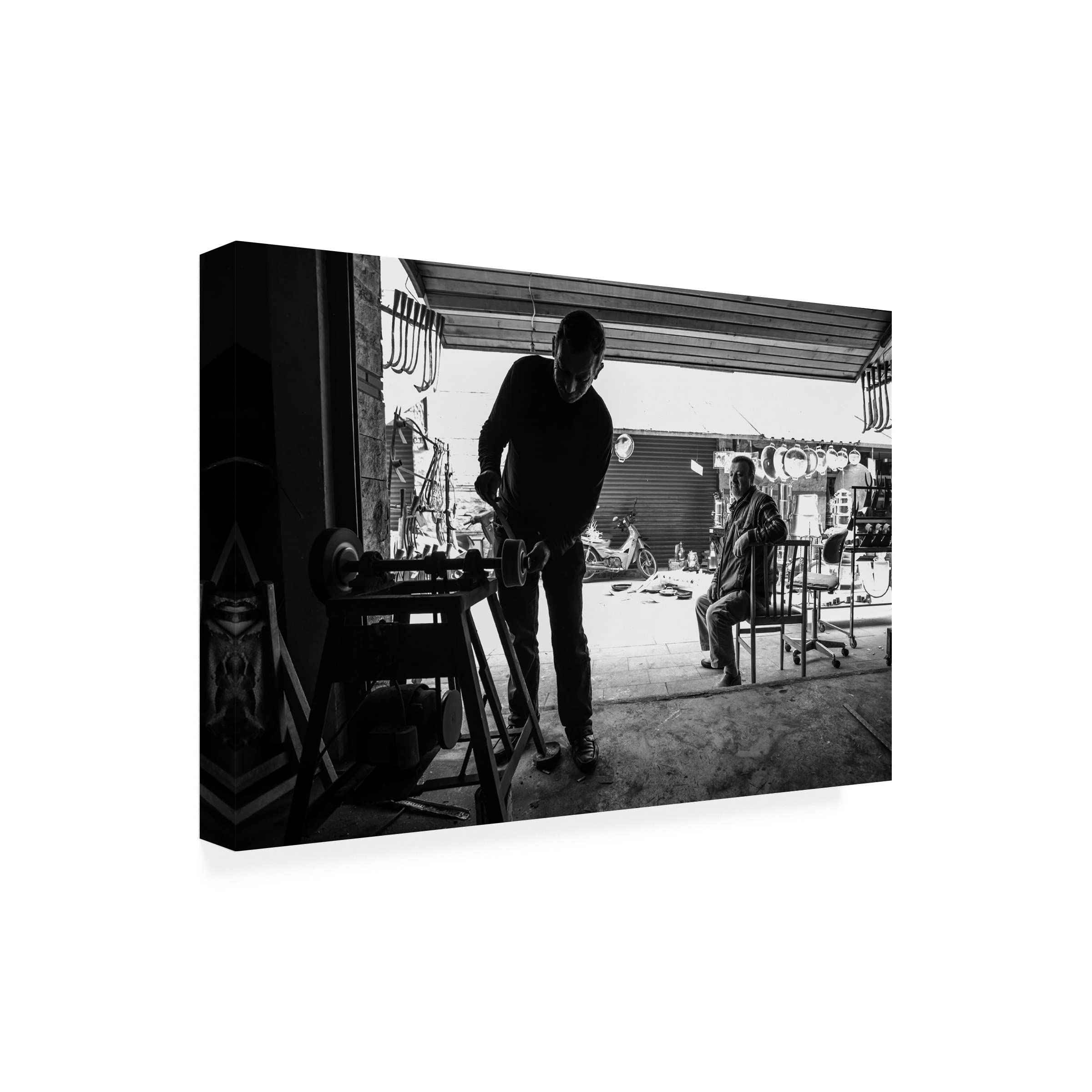 Trademark Fine Art 'Blacksmith' Canvas Wall Art by Mustafa Karaaslan - Handmade Oil Painting Reproduction for Living Room, Bedroom & Office Decor